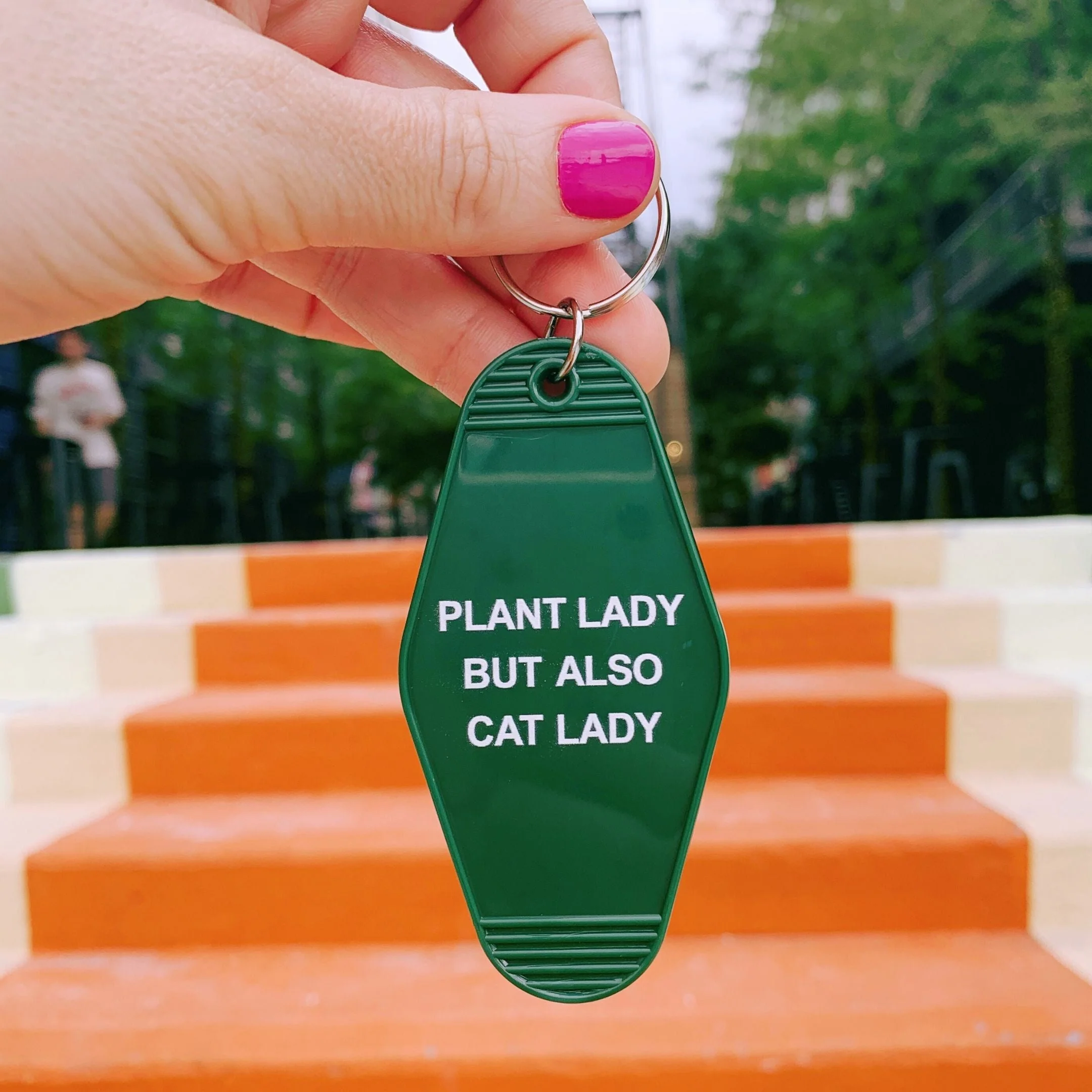 Plant Lady But Also Cat Lady Motel Style Keychain | GB x Catnip Crazed - Image 5