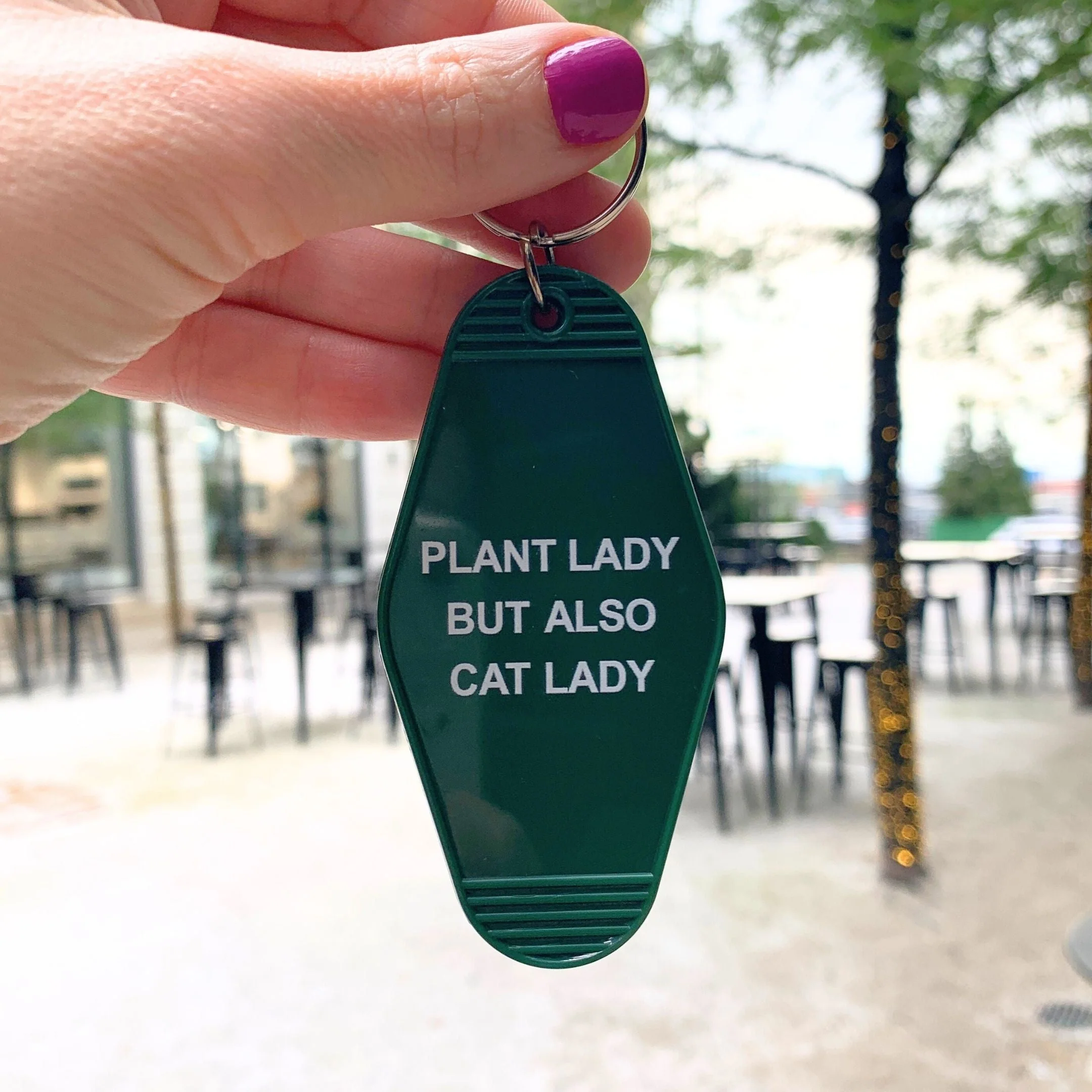 Plant Lady But Also Cat Lady Motel Style Keychain | GB x Catnip Crazed - Image 7