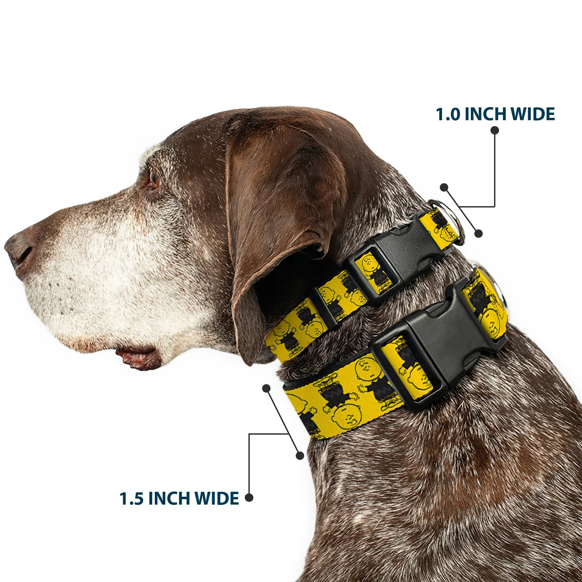 Plastic Clip Collar - Peanuts Charlie Brown Pose Flip Yellow/Black - Image 2