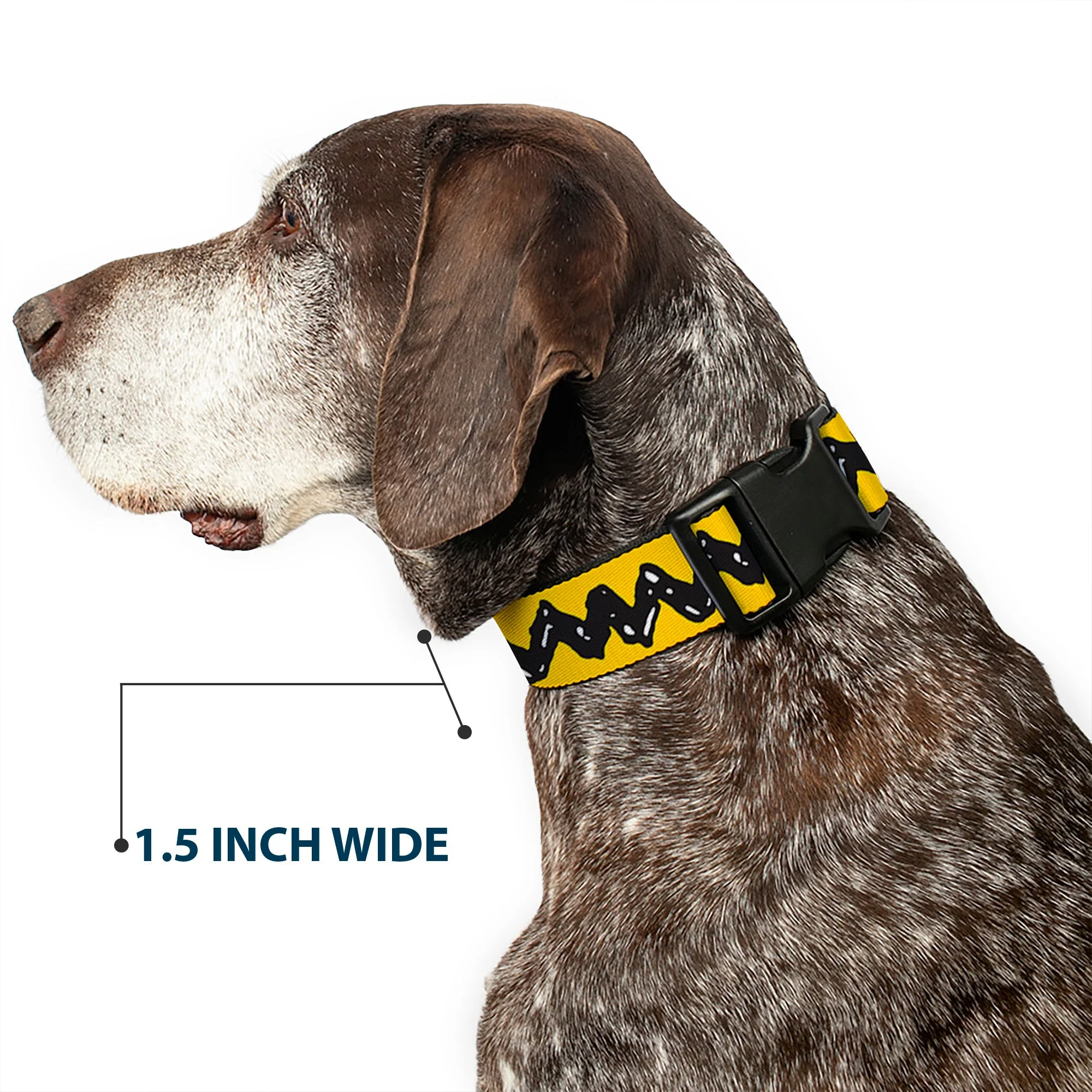 Plastic Clip Collar - Peanuts Charlie Brown Zig Zag Stripe Yellow/Black - Image 7
