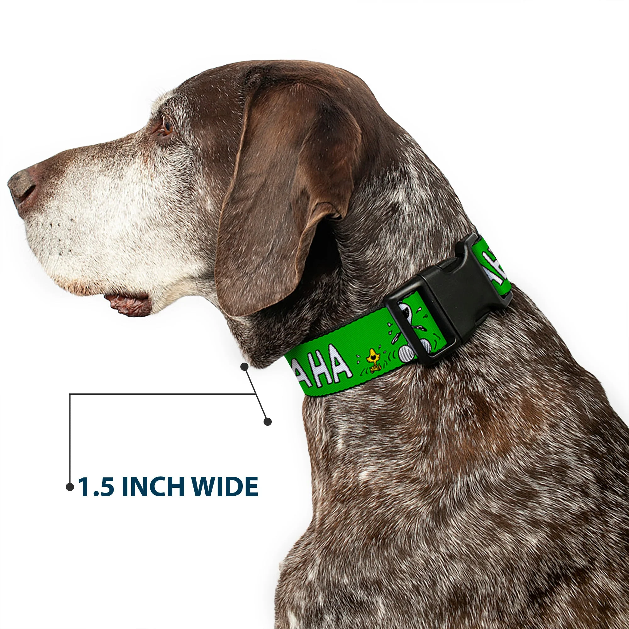 Plastic Clip Collar - Peanuts Snoopy and Woodstock Laughing HAHA Pose Green - Image 7