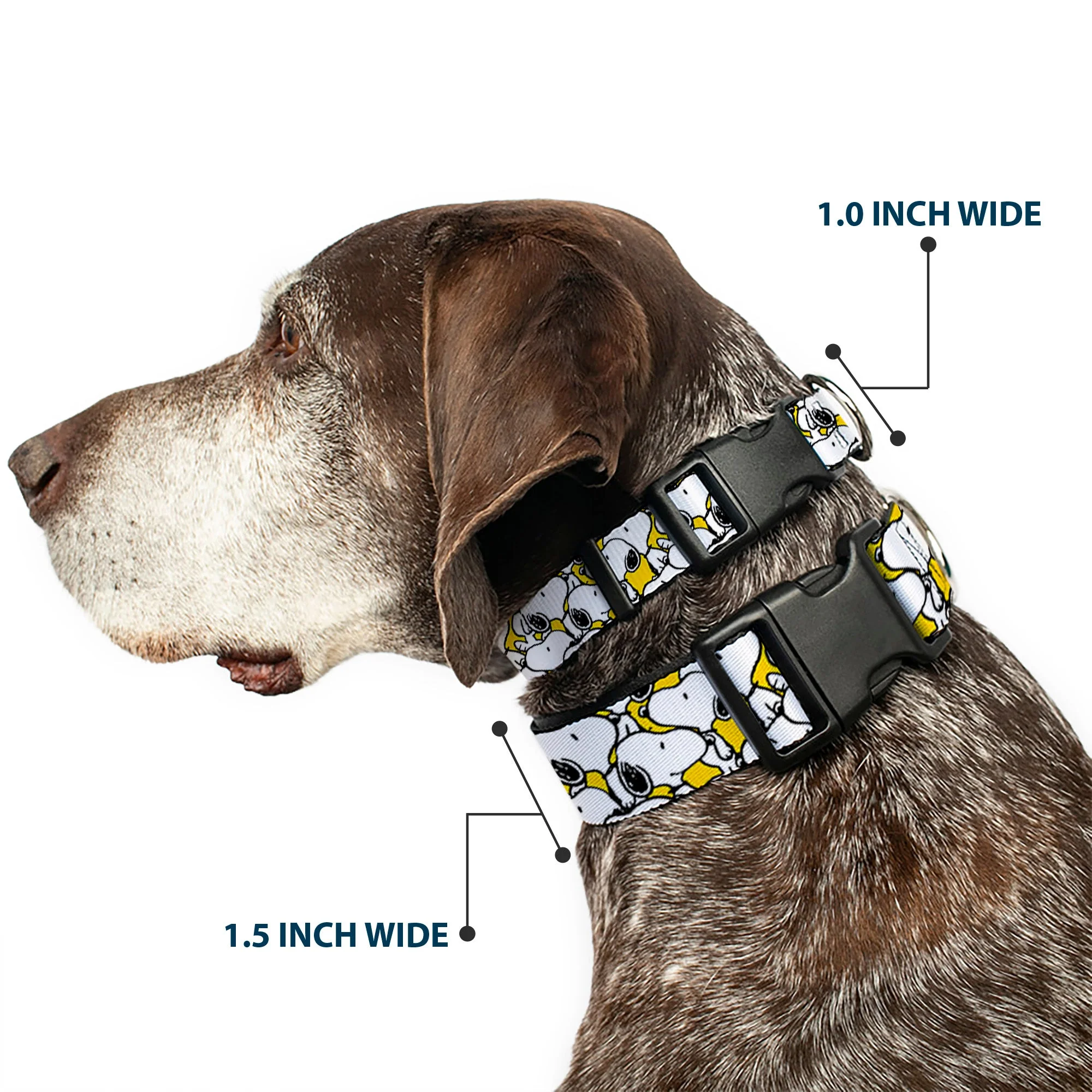 Plastic Clip Collar - Peanuts Snoopy Pose Stacked Yellow - Image 2