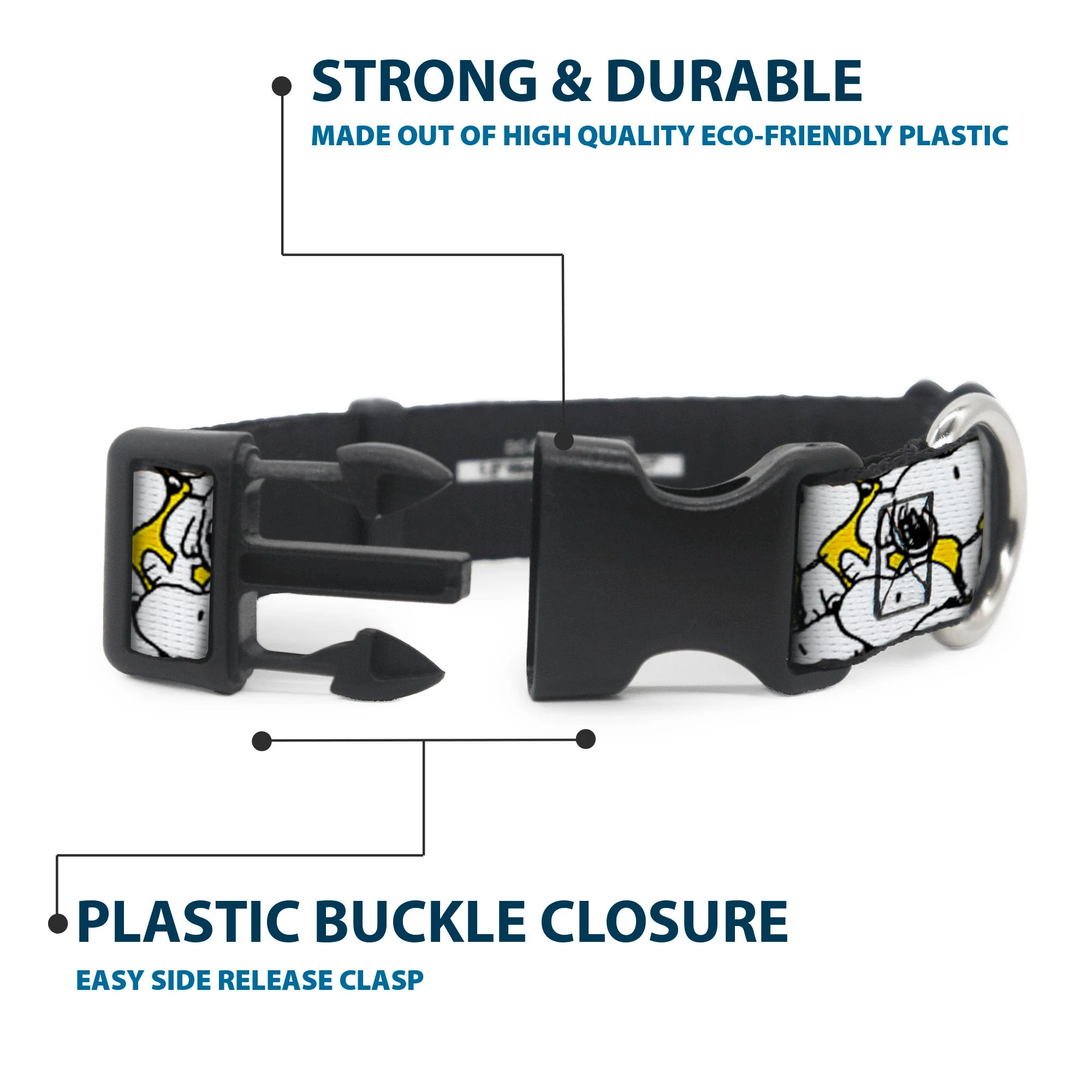 Plastic Clip Collar - Peanuts Snoopy Pose Stacked Yellow - Image 4