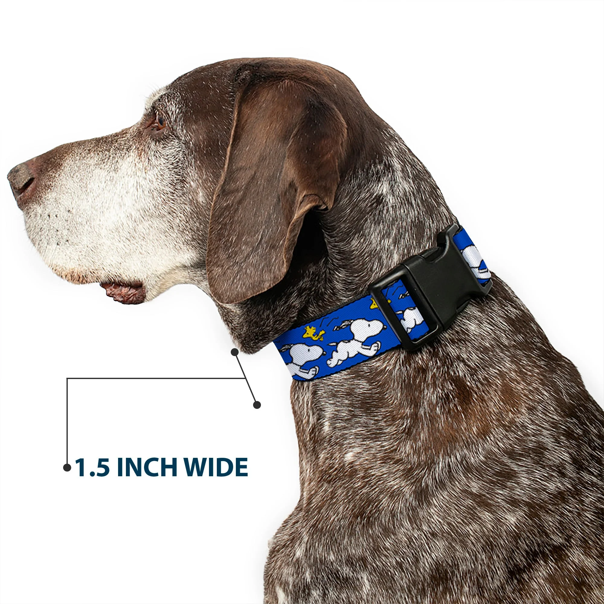 Plastic Clip Collar - Peanuts Snoopy Running and Woodstock Pose Blue - Image 7