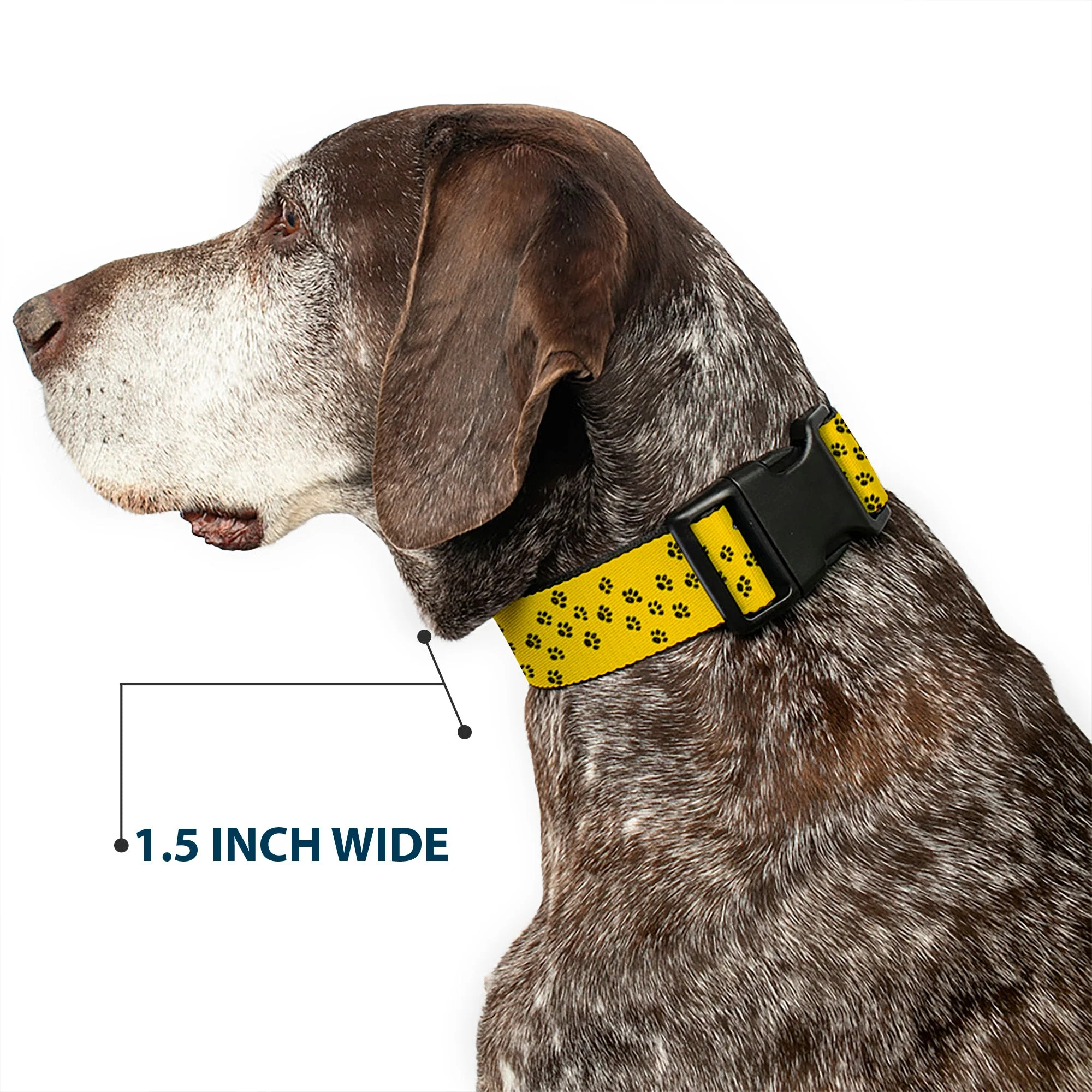 Plastic Clip Collar - Peanuts Snoopy Smiling Pose/Paw Print Yellow/Black/White - Image 7