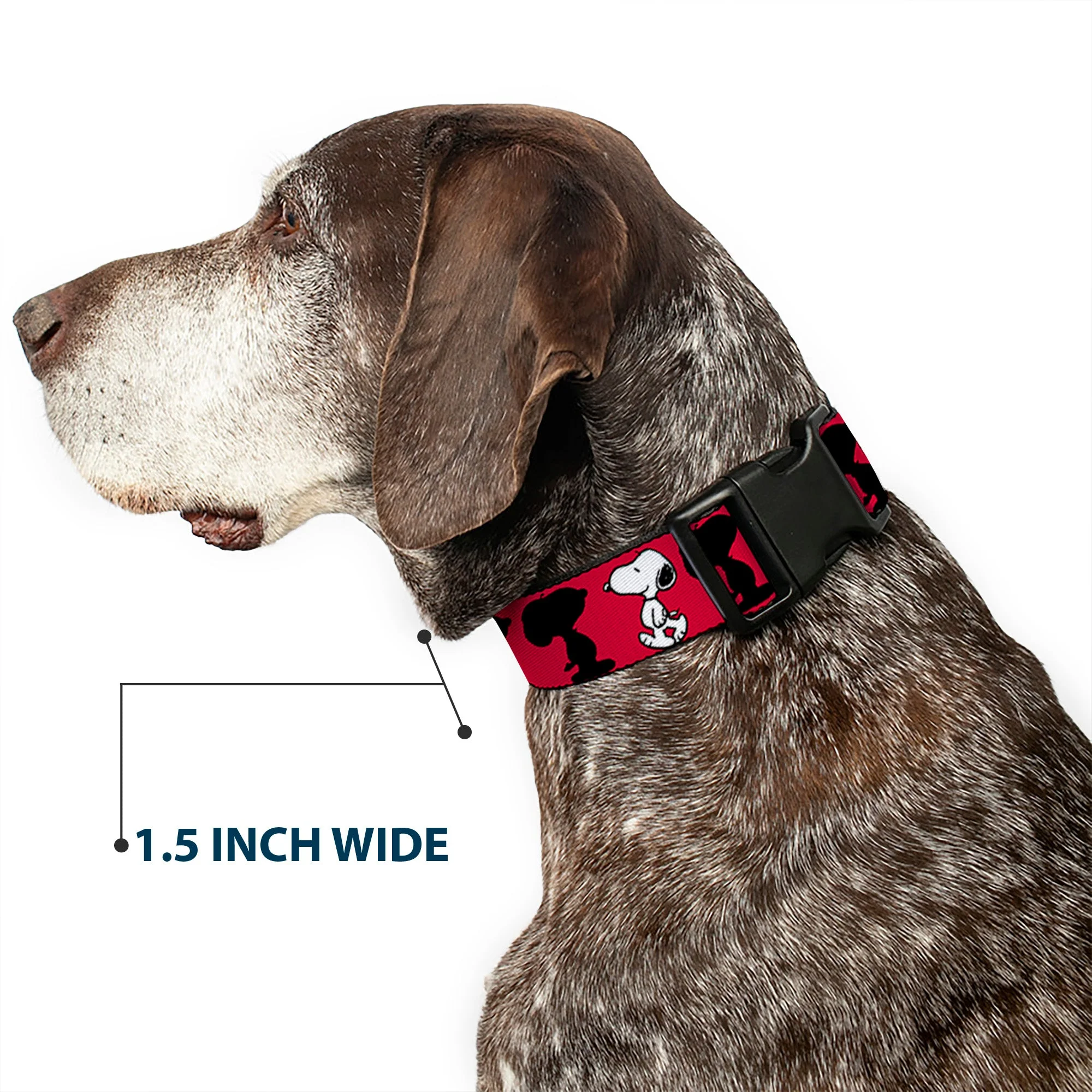 Plastic Clip Collar - Peanuts Snoopy Walking/Silhouette Pose Red/Black/White - Image 7