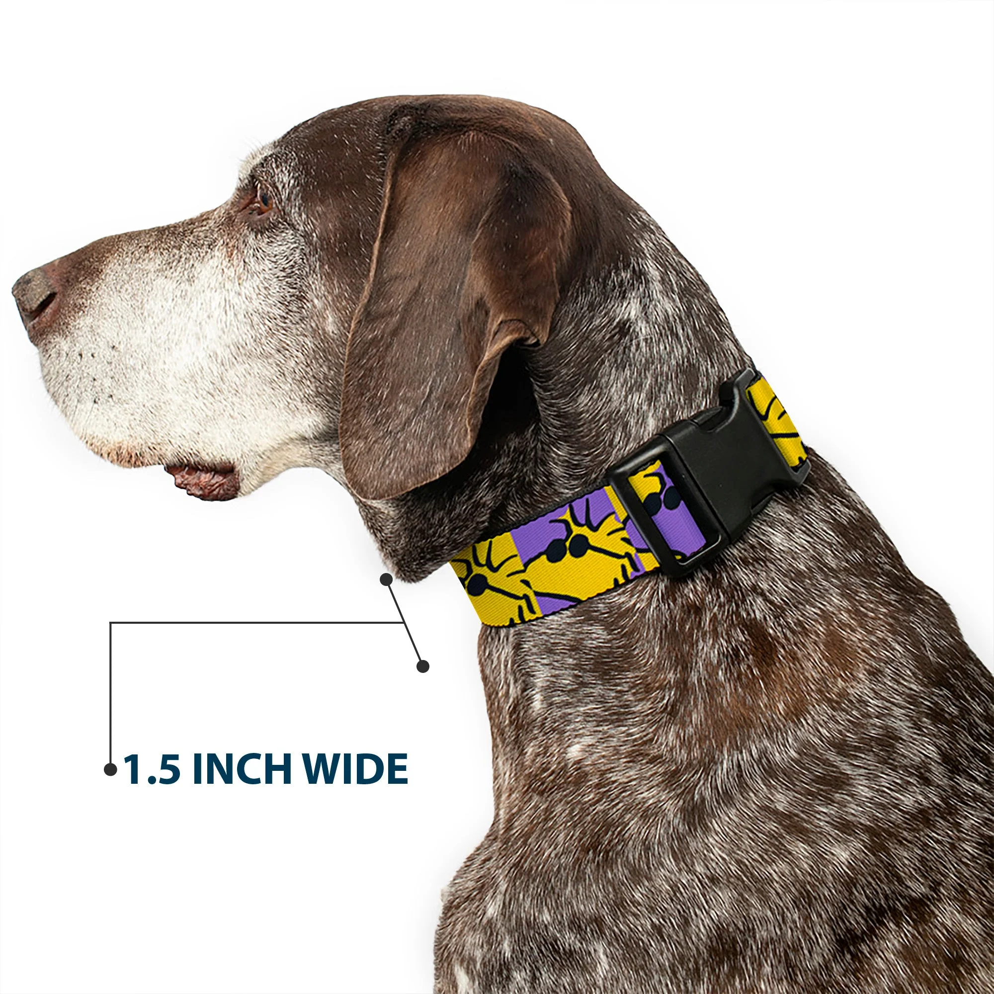 Plastic Clip Collar - Peanuts Woodstock Shades Pose Blocks Blue/Yellow/Black - Image 7