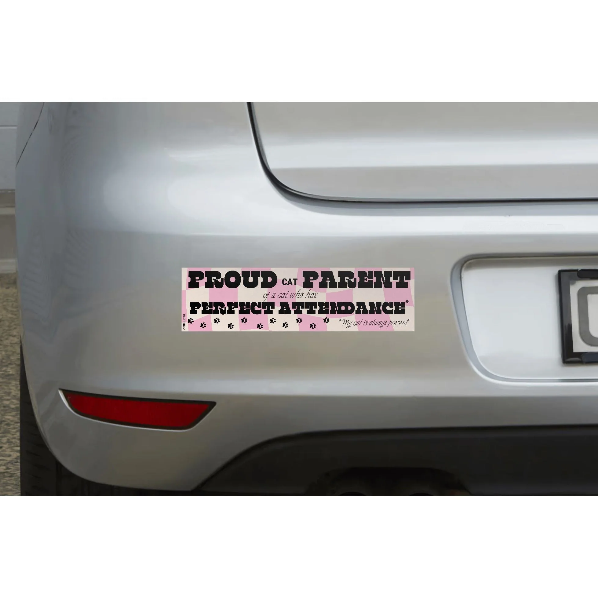 Proud Cat Parent of a Cat Who Has Perfect Attendance (My Cat Is Always Present) Bumper Sticker - Image 3