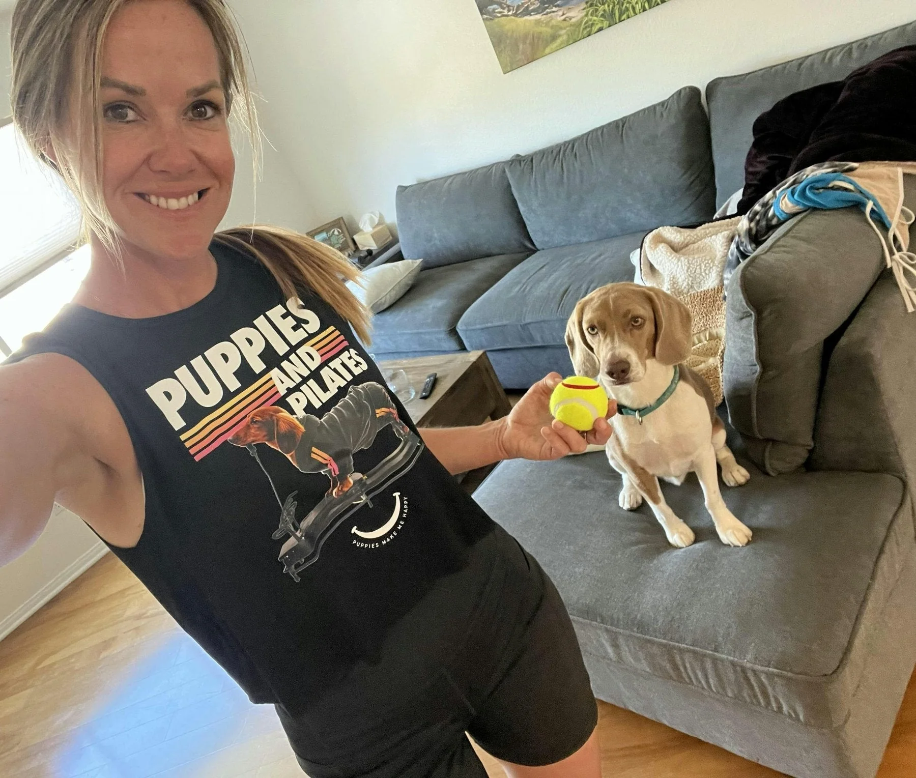 Puppies & Pilates Crop Top | Gift for Dog Moms & Yoga Lovers - Image 2