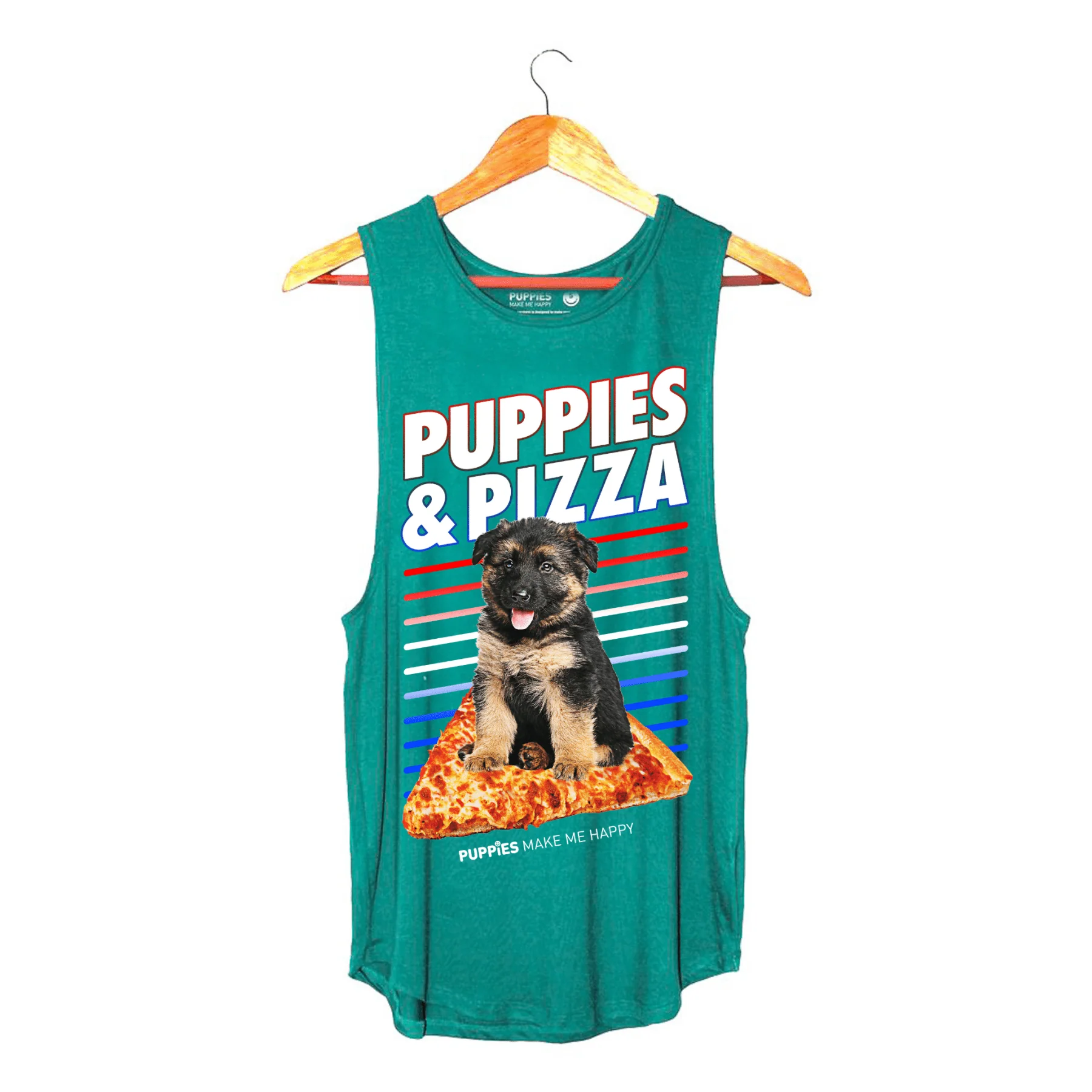 Puppies & Pizza  | Puppies Soft Women's Sleeveless Tank - Image 3