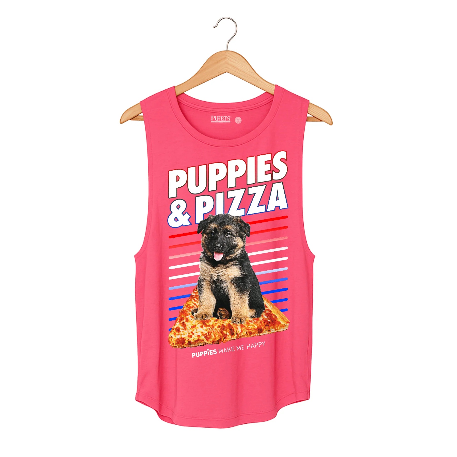 Puppies & Pizza  | Puppies Soft Women's Sleeveless Tank - Image 4