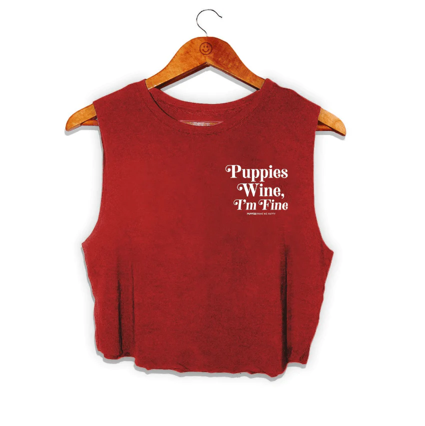 Puppies & Wine 2.0 | Crop Top - Image 2