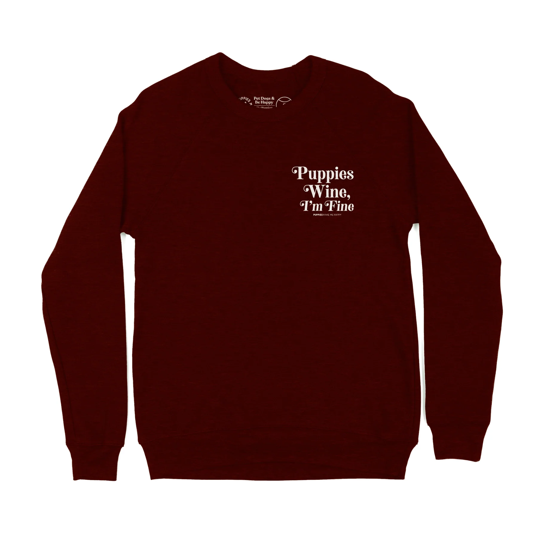 Puppies Wine & I’m Fine Sweatshirt | Cozy Dog Lover Pullover - Image 4
