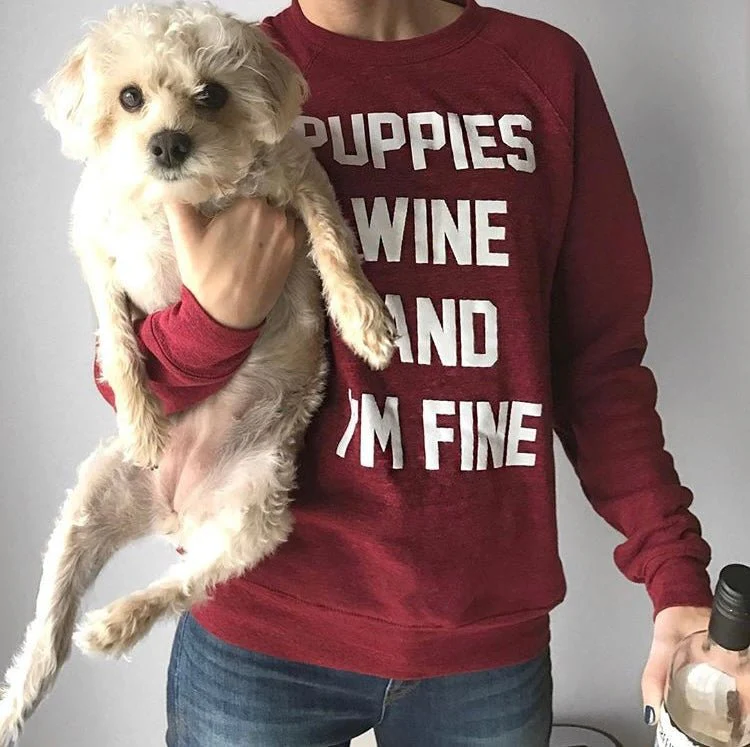 Puppies Wine & I'm Fine | Sweatshirt - Image 2