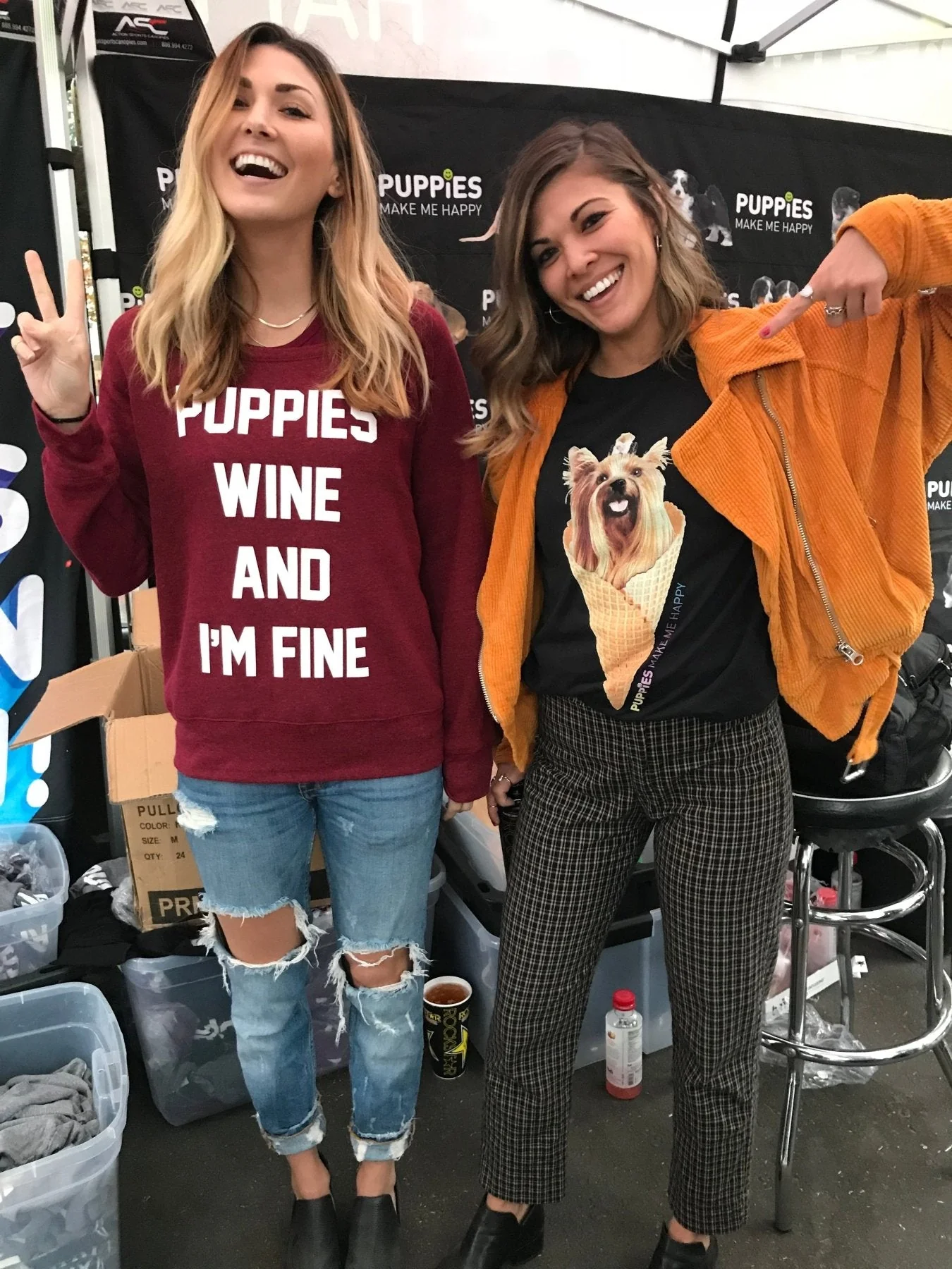 Puppies Wine & I'm Fine | Sweatshirt - Image 3