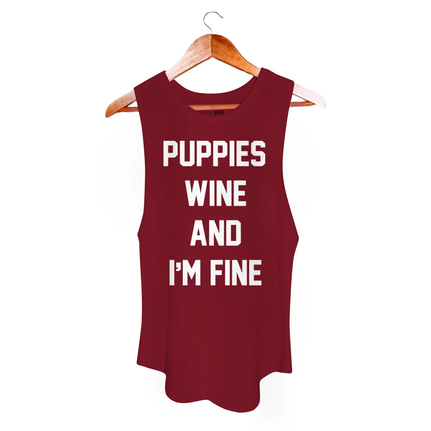 Puppies Wine & I'm Fine Tank | Gift for Dog Moms | Wine Lover Apparel - Image 2