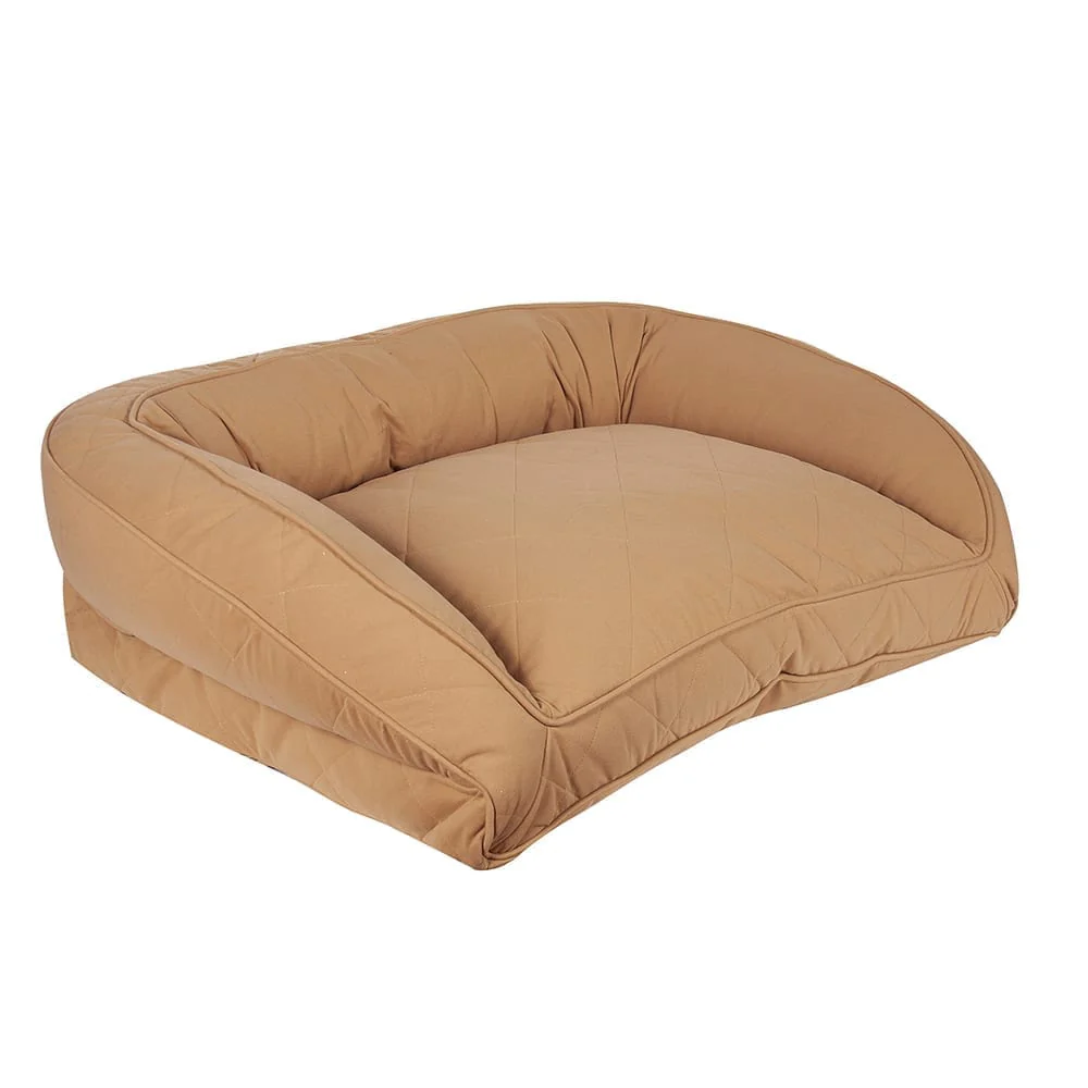 Quilted Microfiber Bolster Dog Bed - Image 3