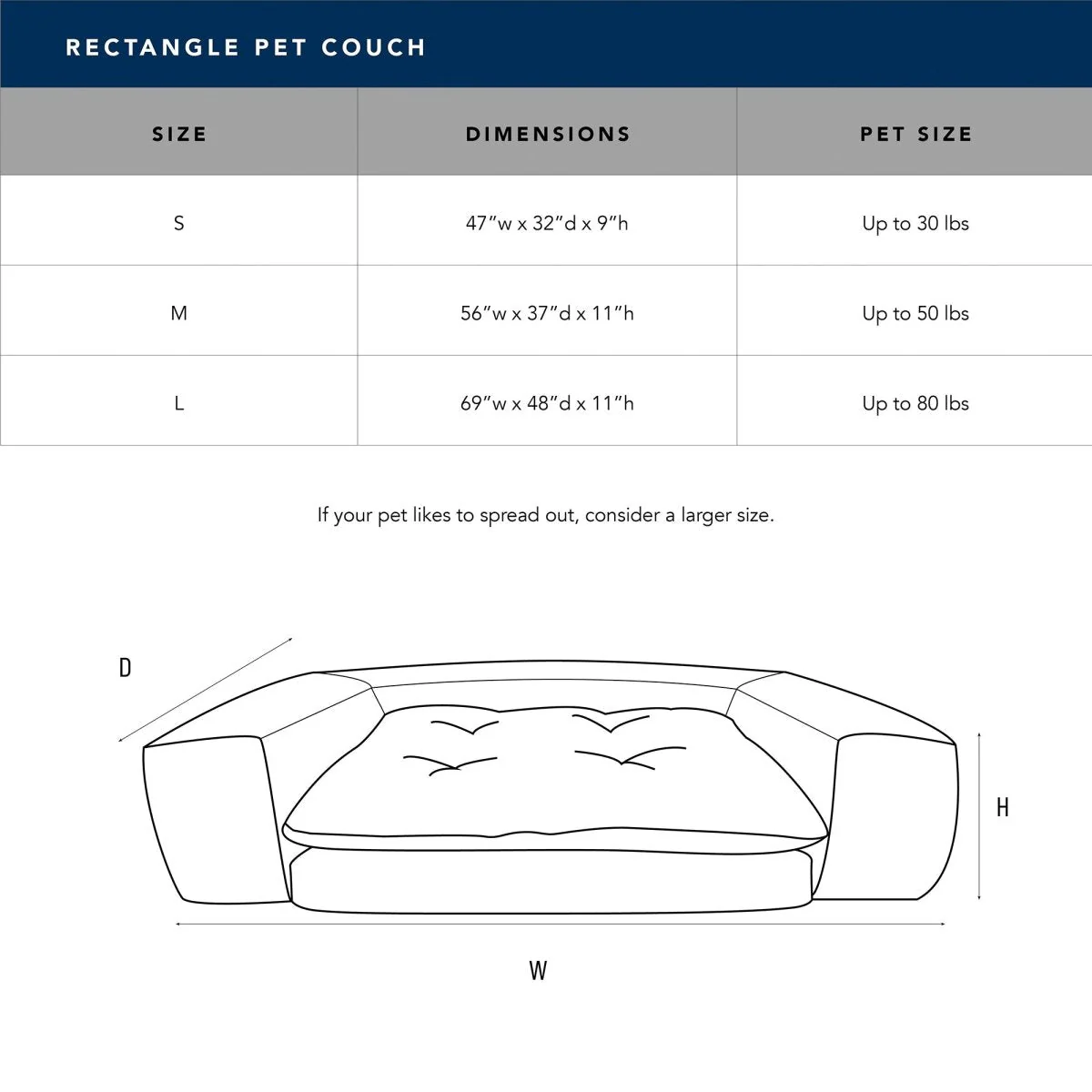 Rectangle Orthopedic Foam Pet Couch - Image 16