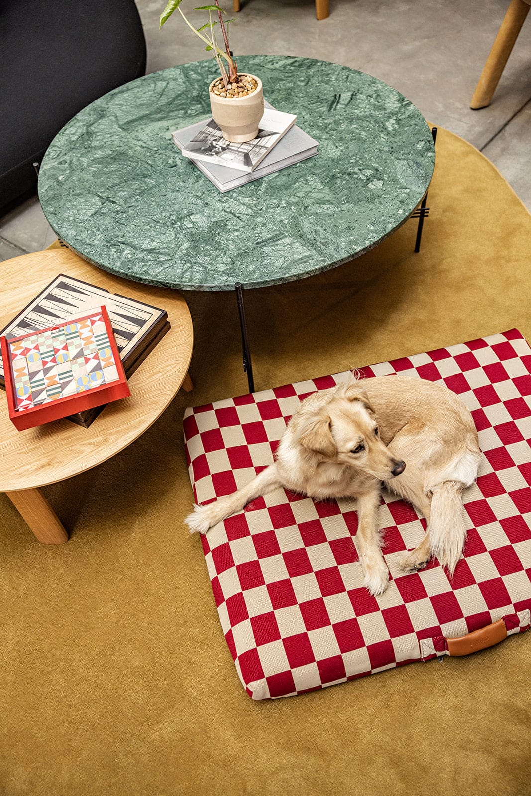 Red Checker | Dog Bed with Cover - Image 4