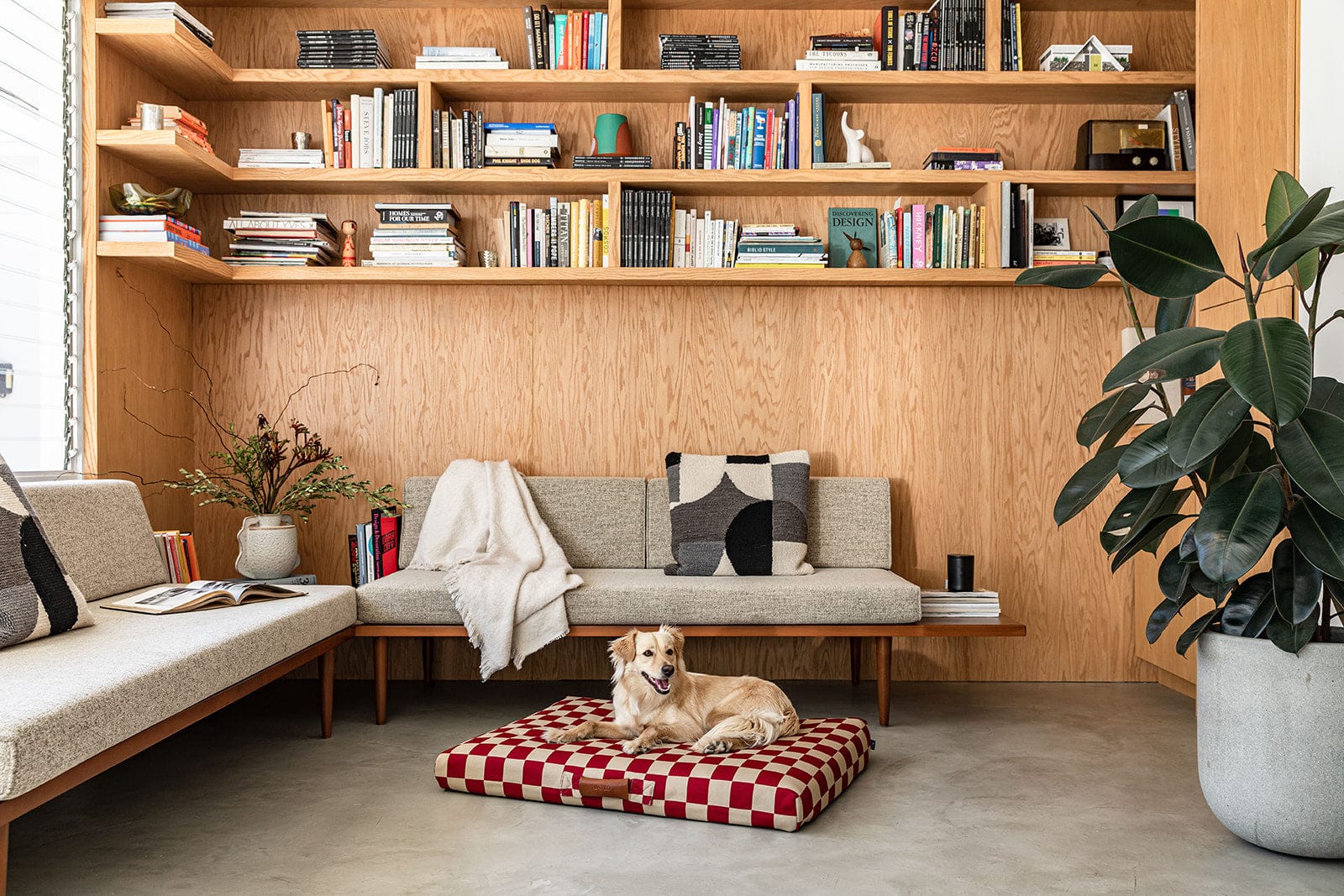 Red Checker | Dog Bed with Cover - Image 5