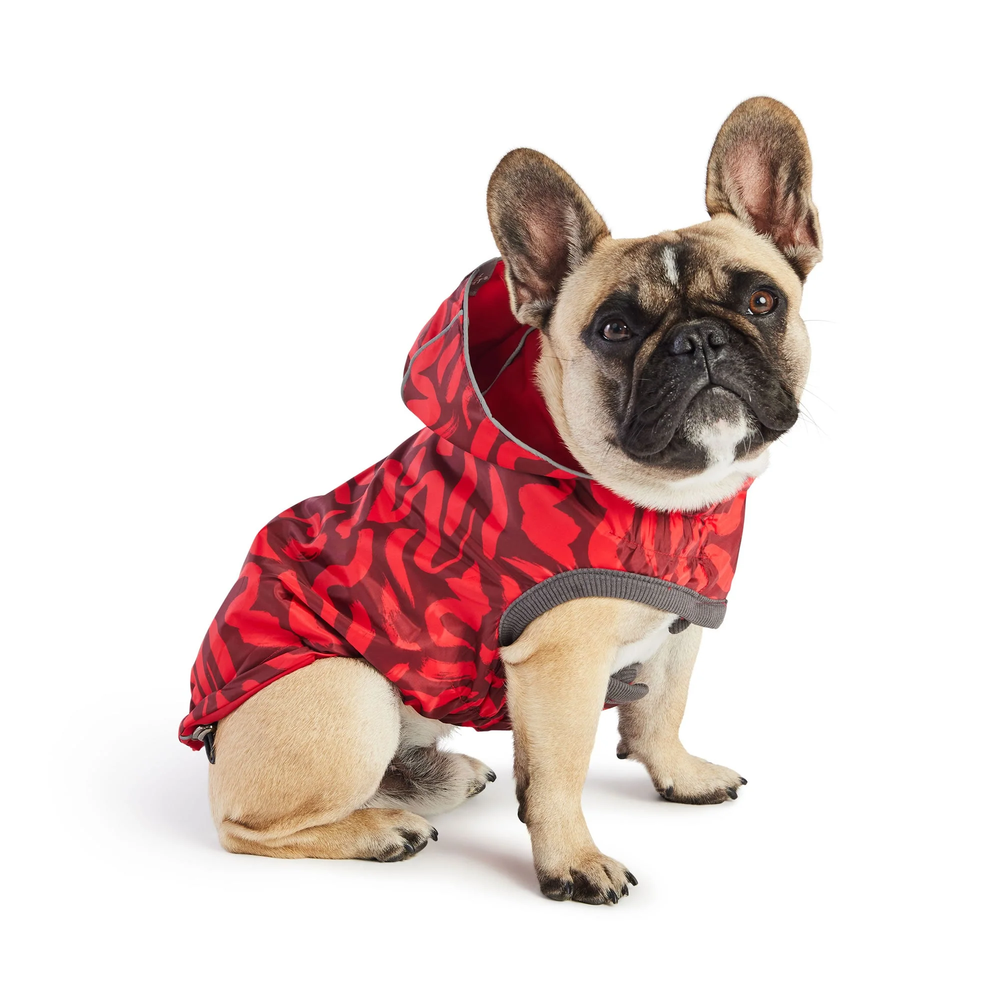 Reversible Elasto-Fit Raincoat - Red/Red - Image 2
