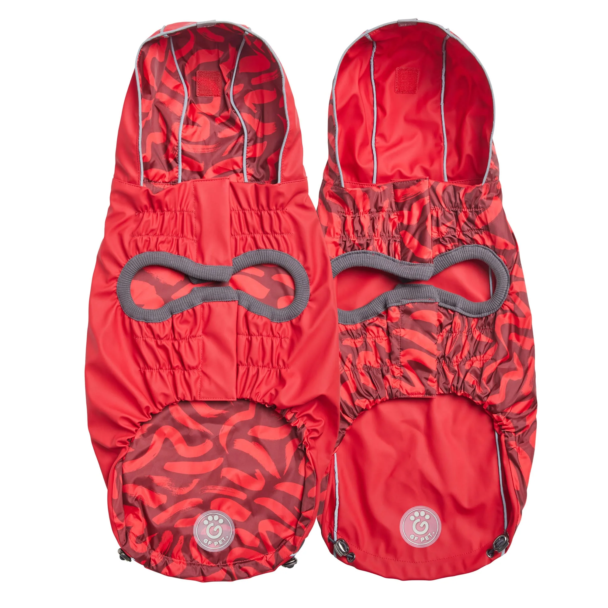 Reversible Elasto-Fit Raincoat - Red/Red - Image 3