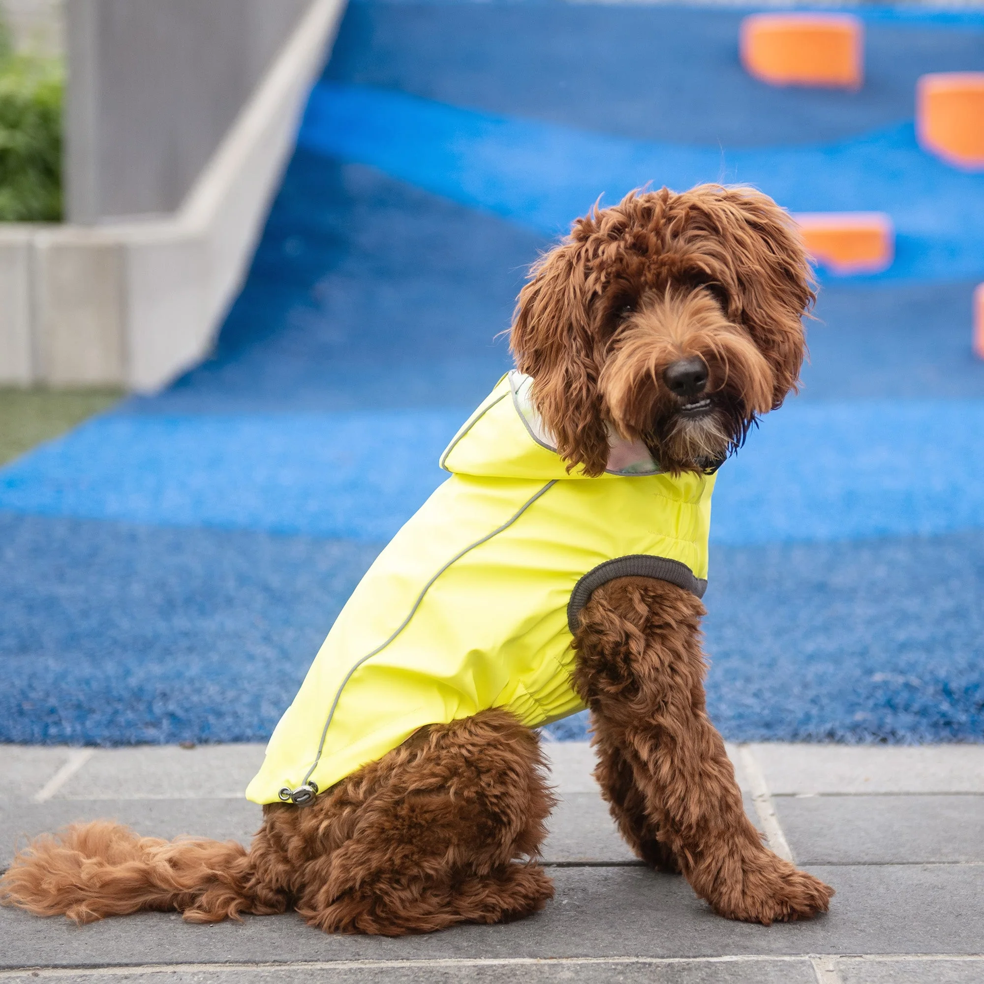 Reversible Raincoat - Neon Yellow with Tie Dye - Image 5