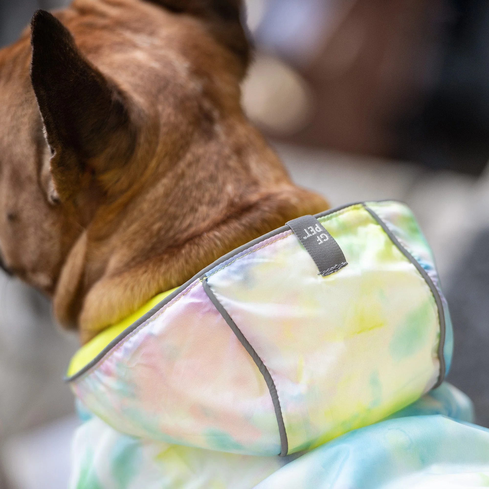 Reversible Raincoat - Neon Yellow with Tie Dye - Image 6