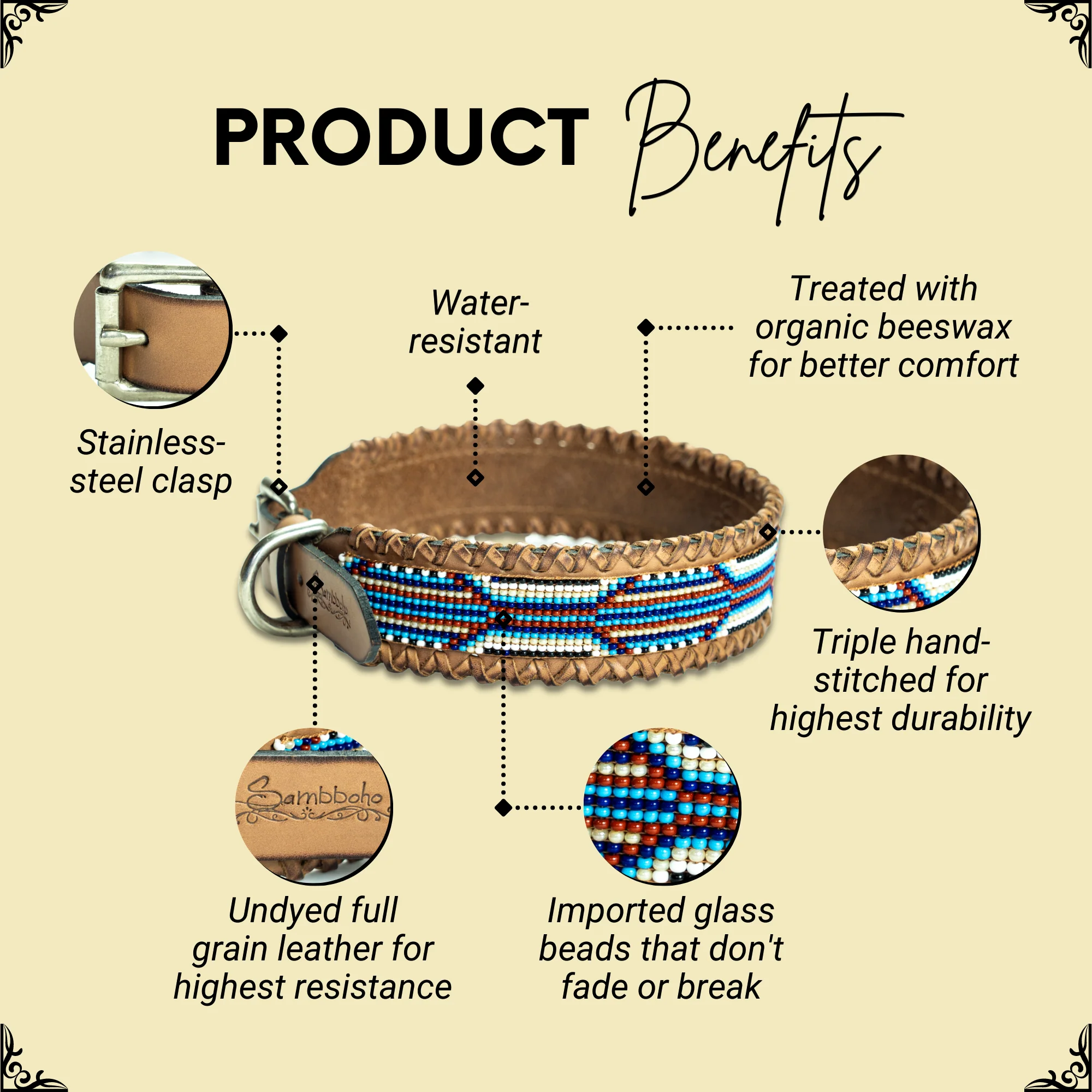 Rio Sambboho dog collar (made to order) - Image 2