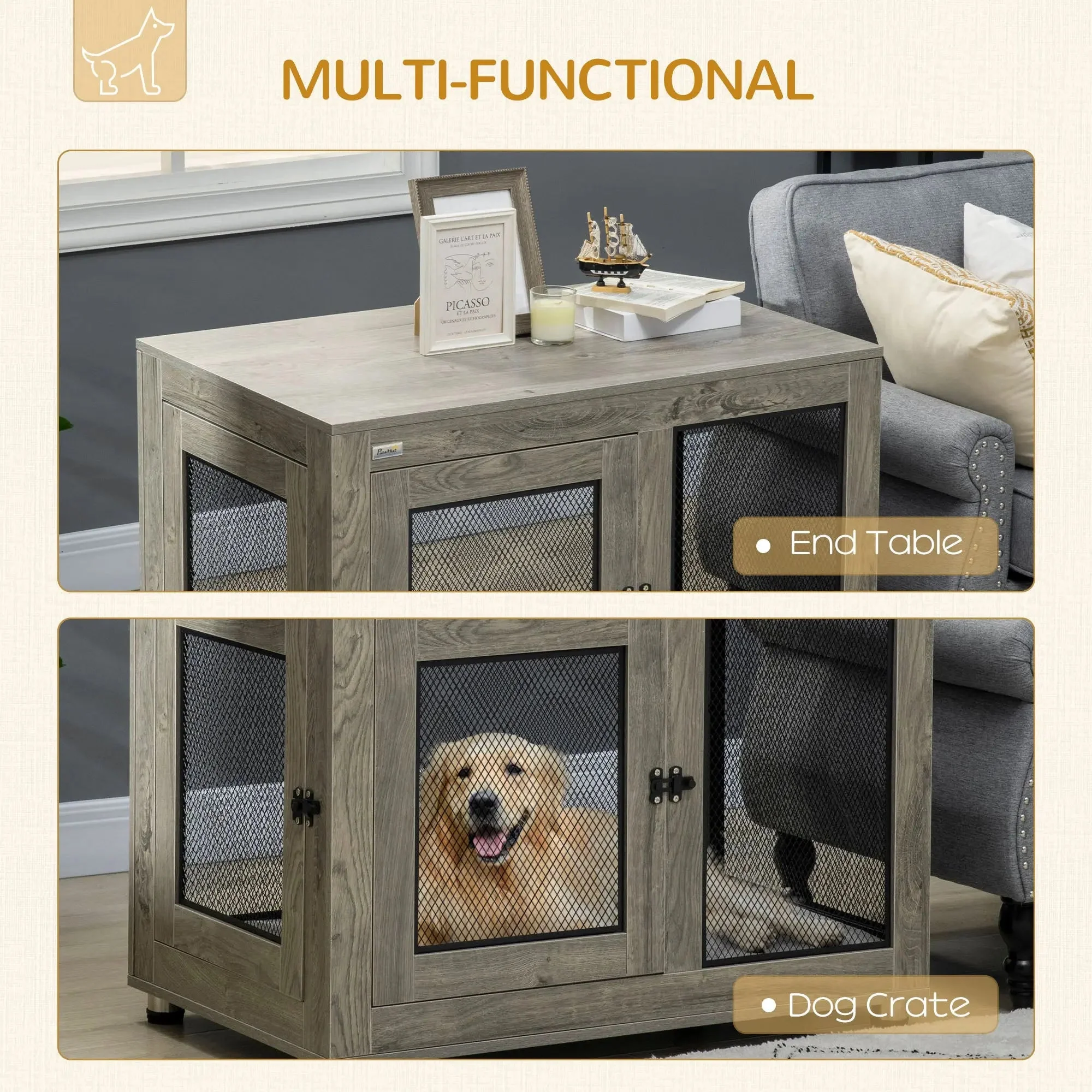 Rocha Large Dog Kennel Crate Furniture - Image 4