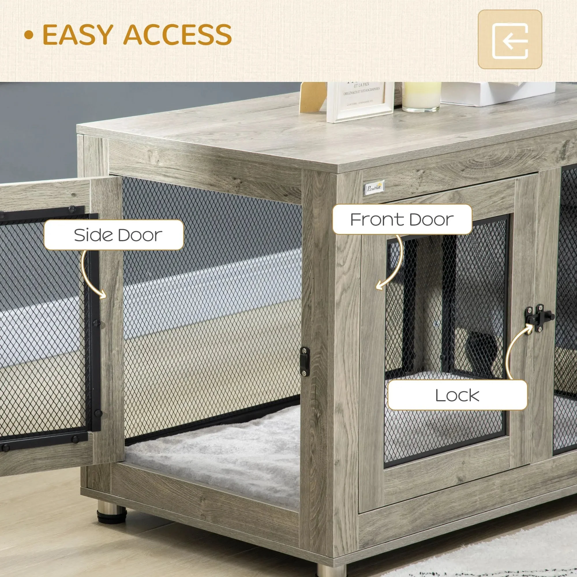 Rocha Large Dog Kennel Crate Furniture - Image 5