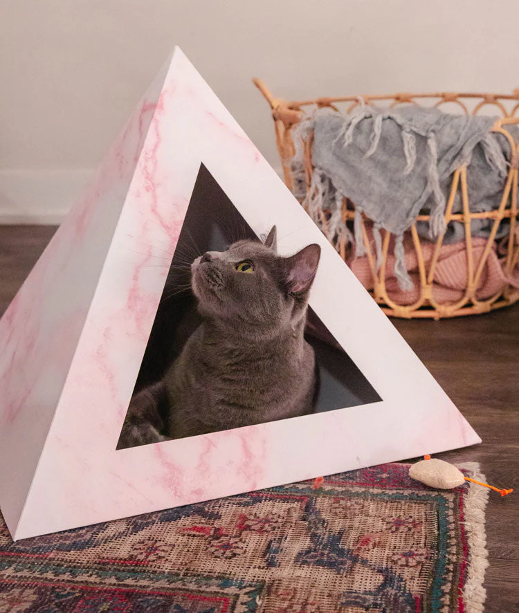 'Rose Quartz' Cardboard Cat Pyramid - Image 2