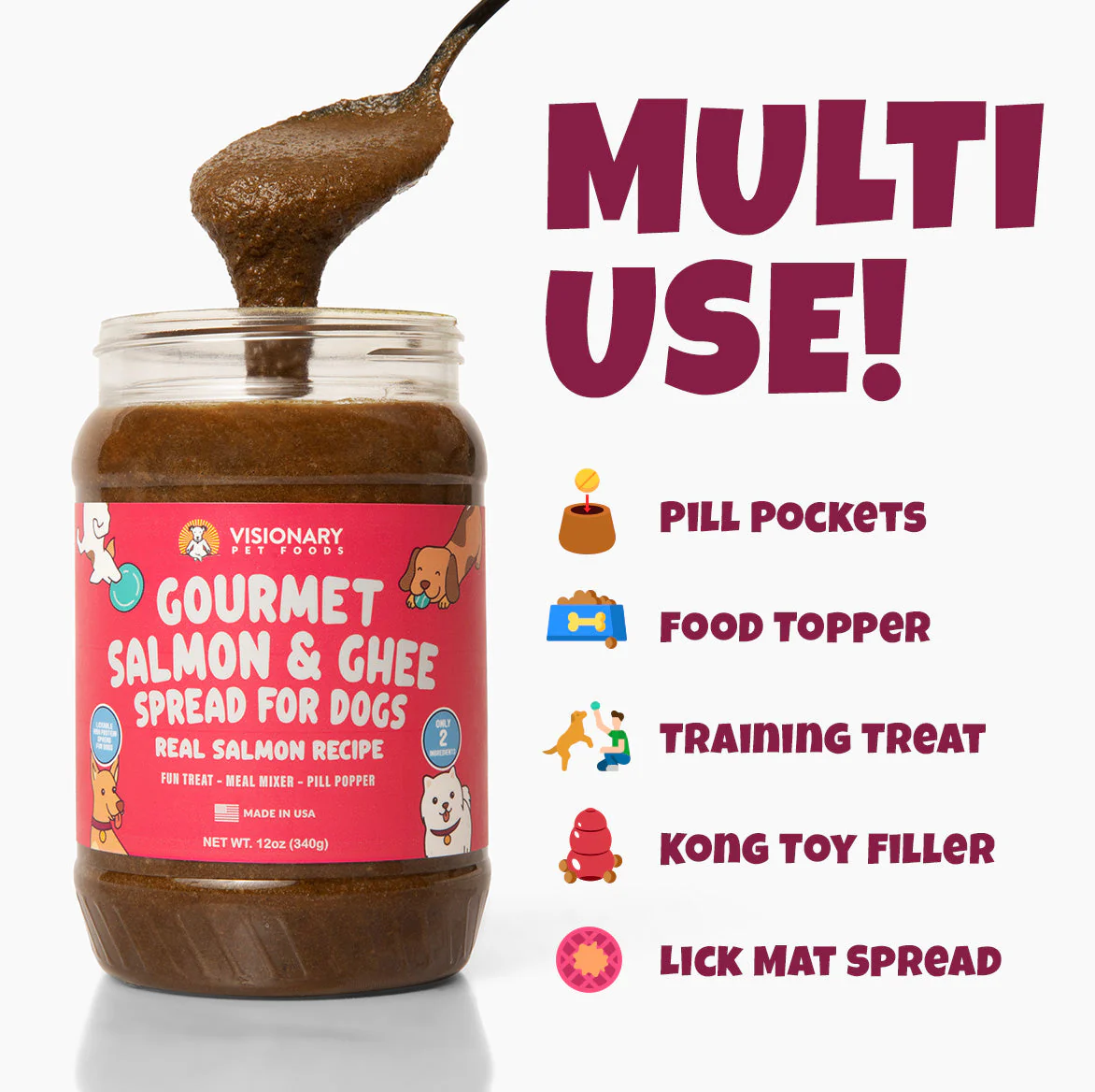 Salmon & Ghee Dog Meat Spread – High-Protein, Low-Carb Keto Treat | 12oz Jar - Image 2