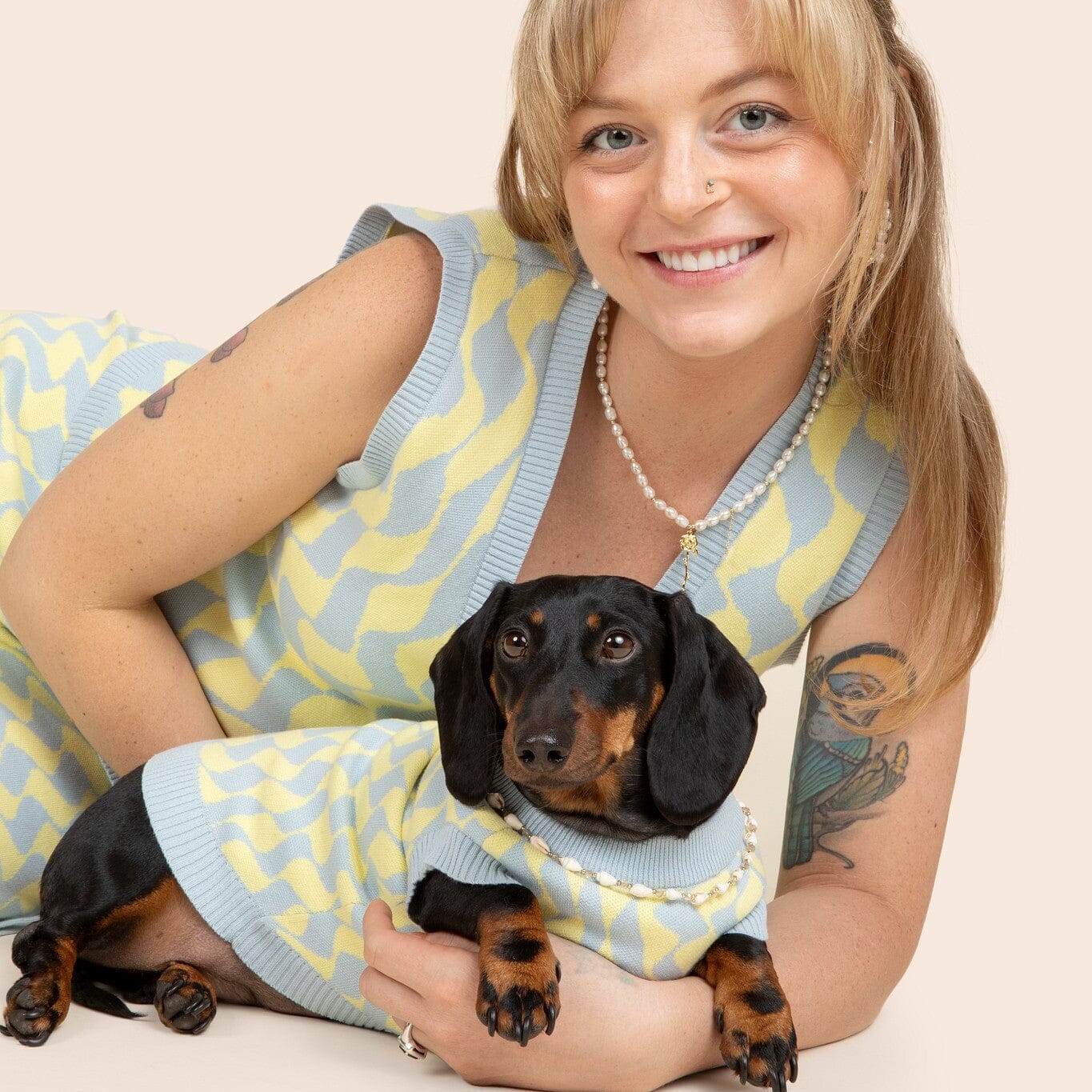 Seaside Swirl Cotton Knitted Dog Vest - Image 10