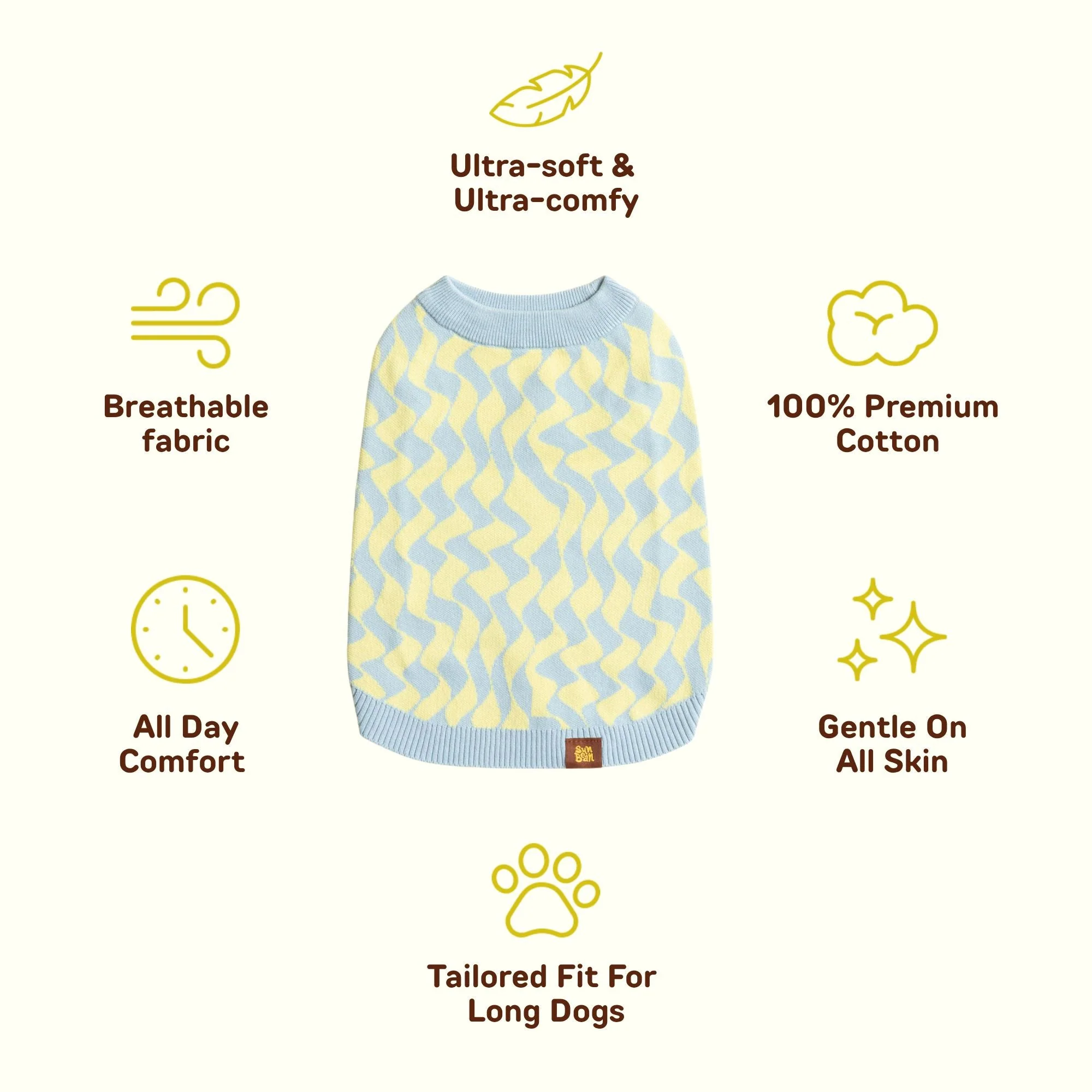 Seaside Swirl Cotton Knitted Dog Vest - Image 4