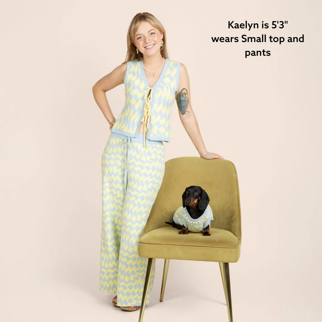 Seaside Swirl Cotton Wide Legs Lounge Pant - Image 4