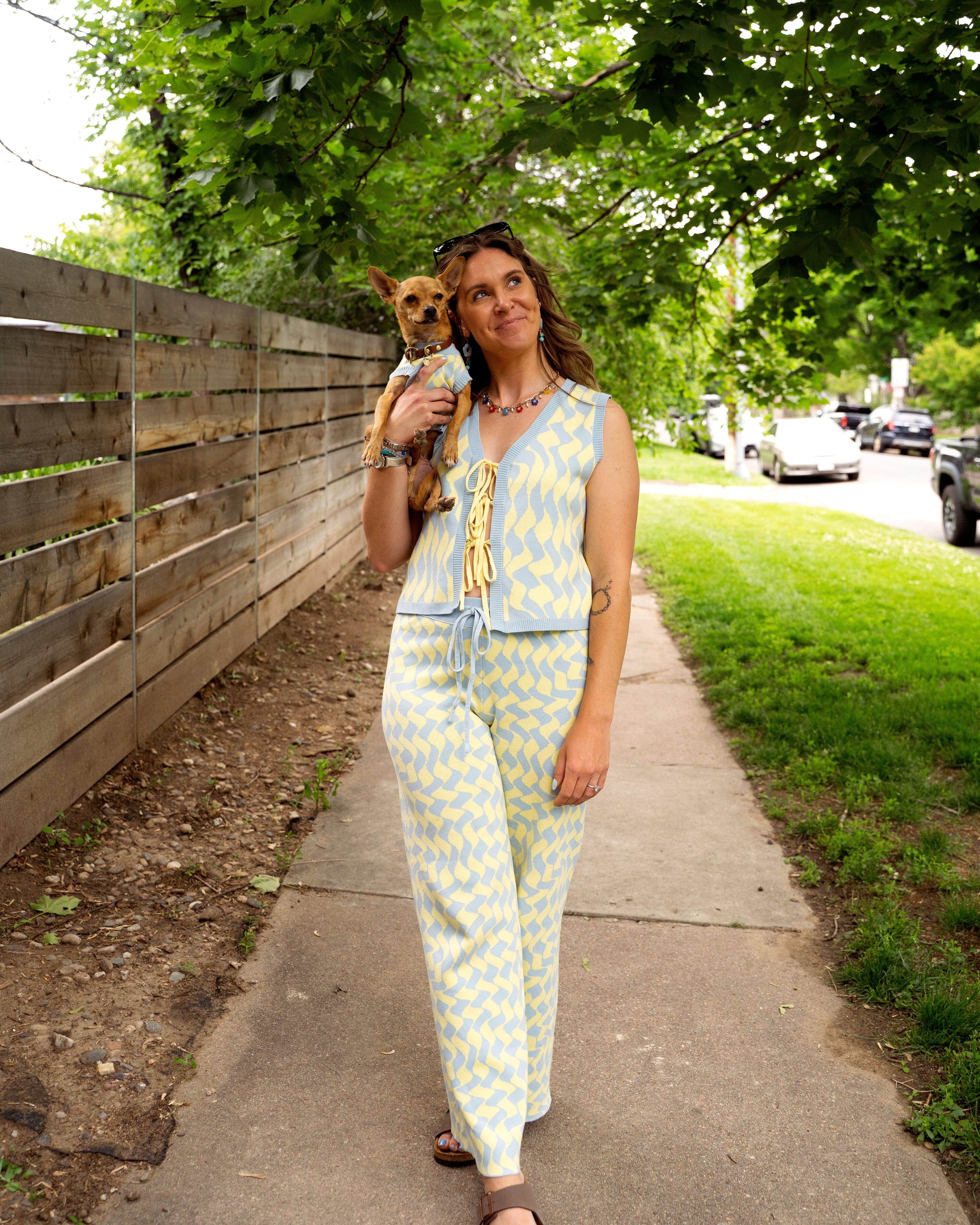 Seaside Swirl Cotton Wide Legs Lounge Pant - Image 5