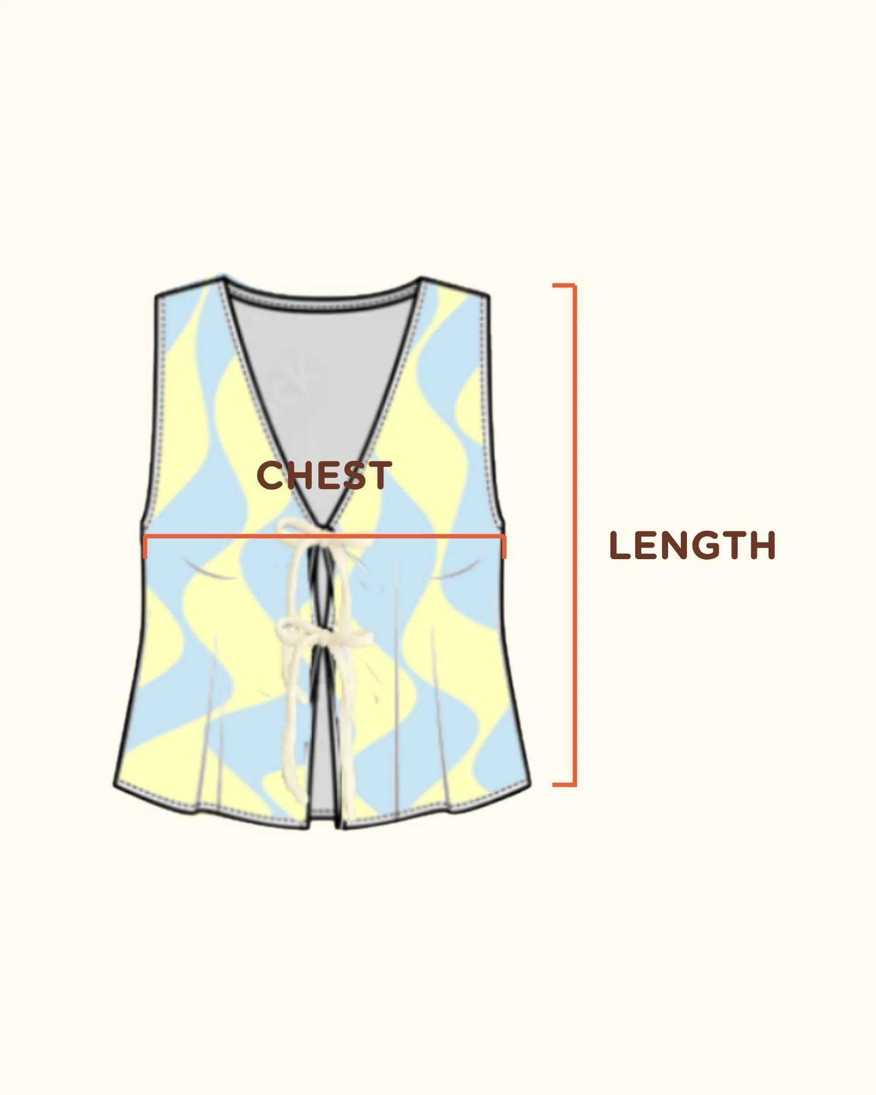 Seaside Swirl Human Cotton Knitted Tunic Vest with Tie Front - Image 9