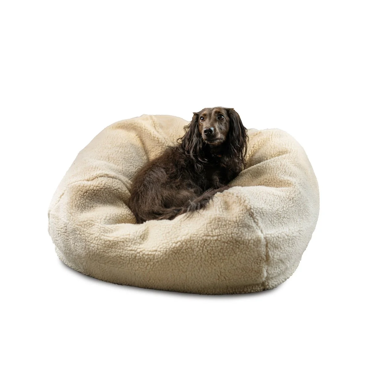 Sherpa Puff Ball Pet Bed - Image 2