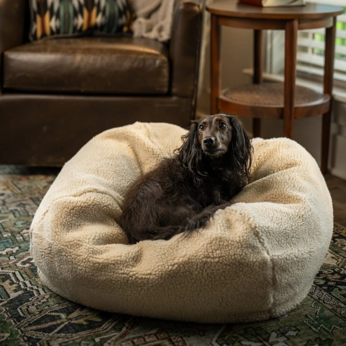 Sherpa Puff Ball Pet Bed - Image 4