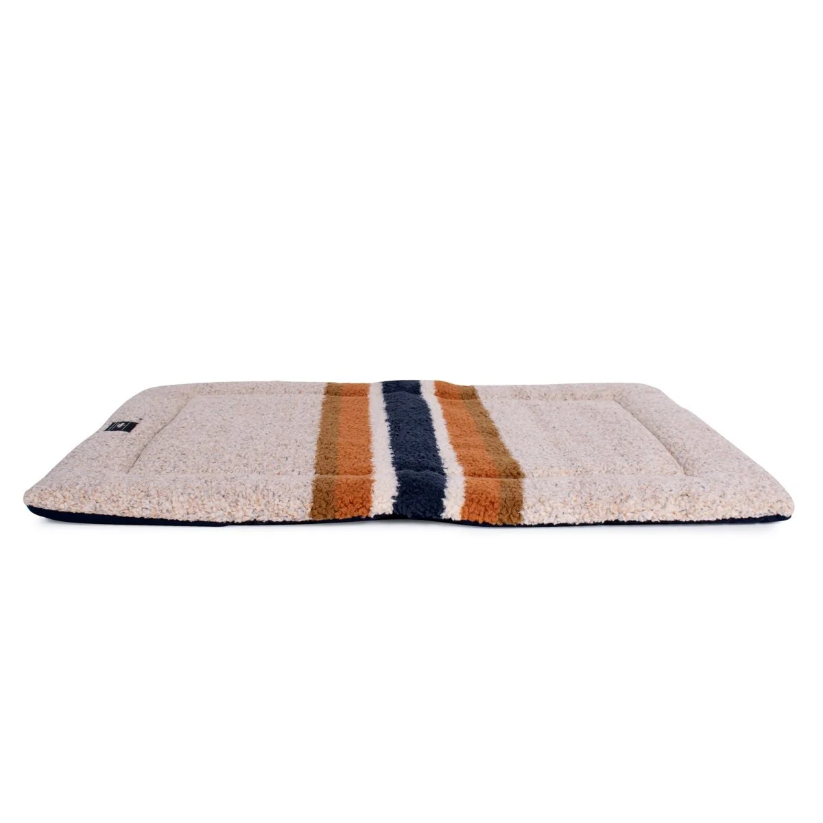 Shinola Brand Stripe Comfort Cushion Berber Dog Bed Oatmeal - Image 15