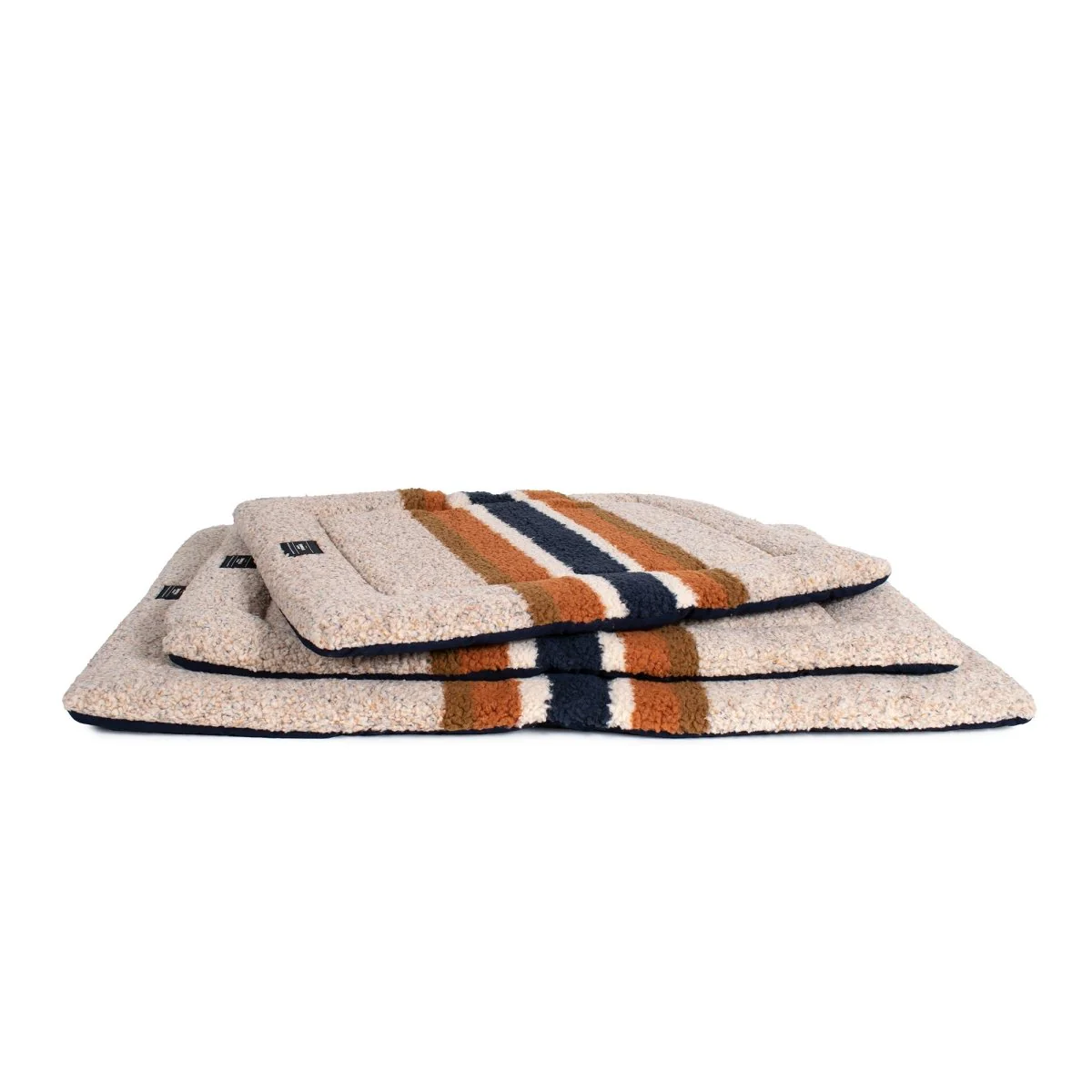 Shinola Brand Stripe Comfort Cushion Berber Dog Bed Oatmeal - Image 5
