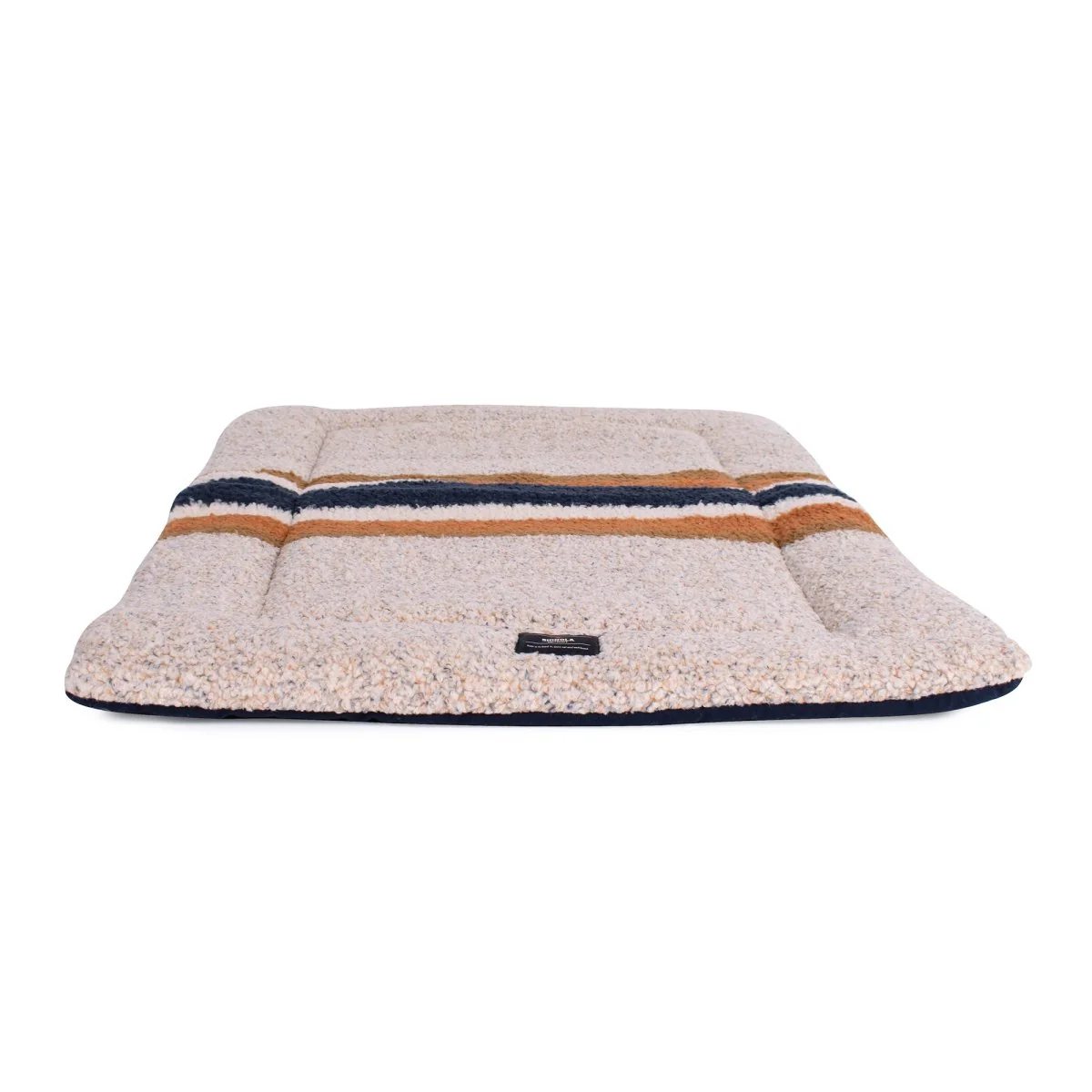 Shinola Brand Stripe Comfort Cushion Berber Dog Bed Oatmeal - Image 7