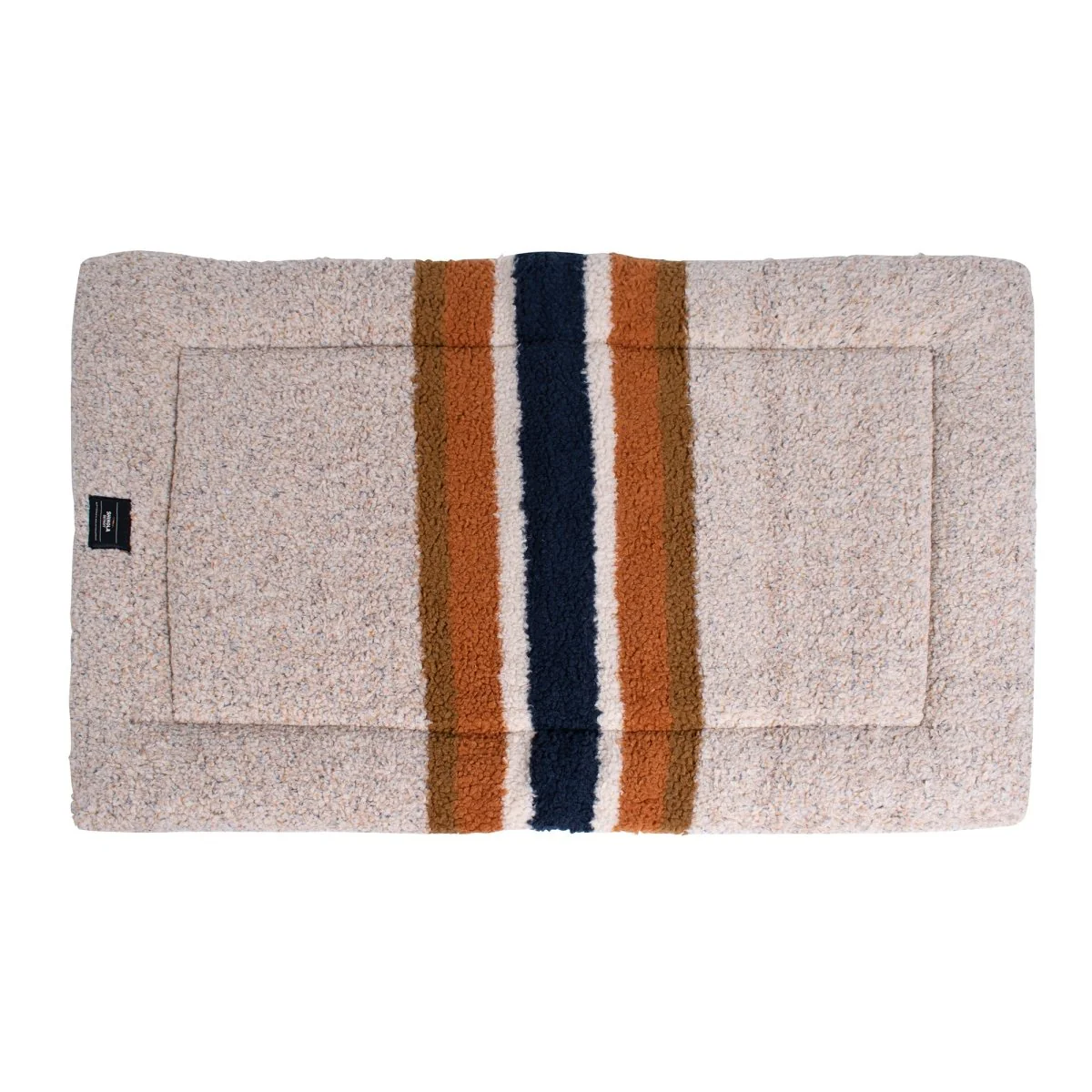 Shinola Brand Stripe Comfort Cushion Berber Dog Bed Oatmeal - Image 8
