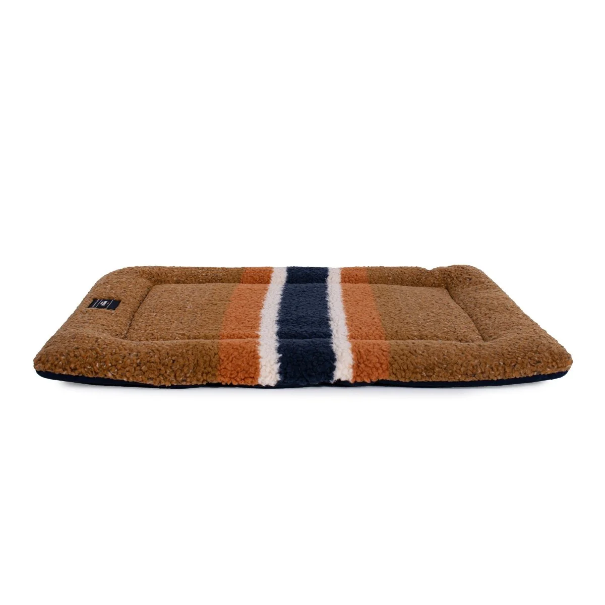 Shinola Brand Stripe Comfort Cushion Berber Dog Bed Rust - Image 15