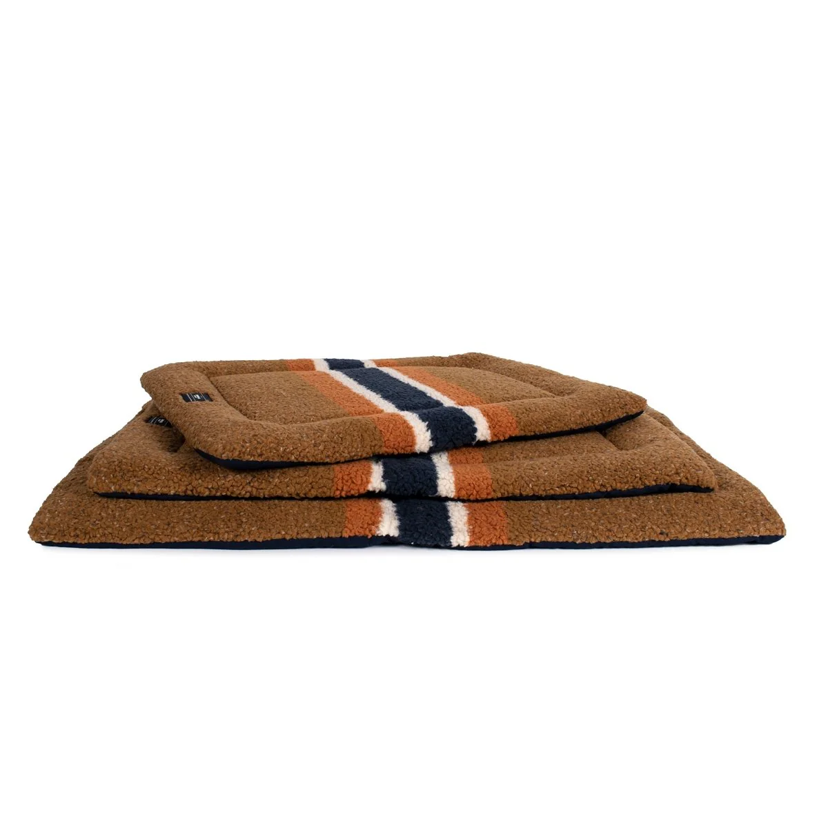 Shinola Brand Stripe Comfort Cushion Berber Dog Bed Rust - Image 4