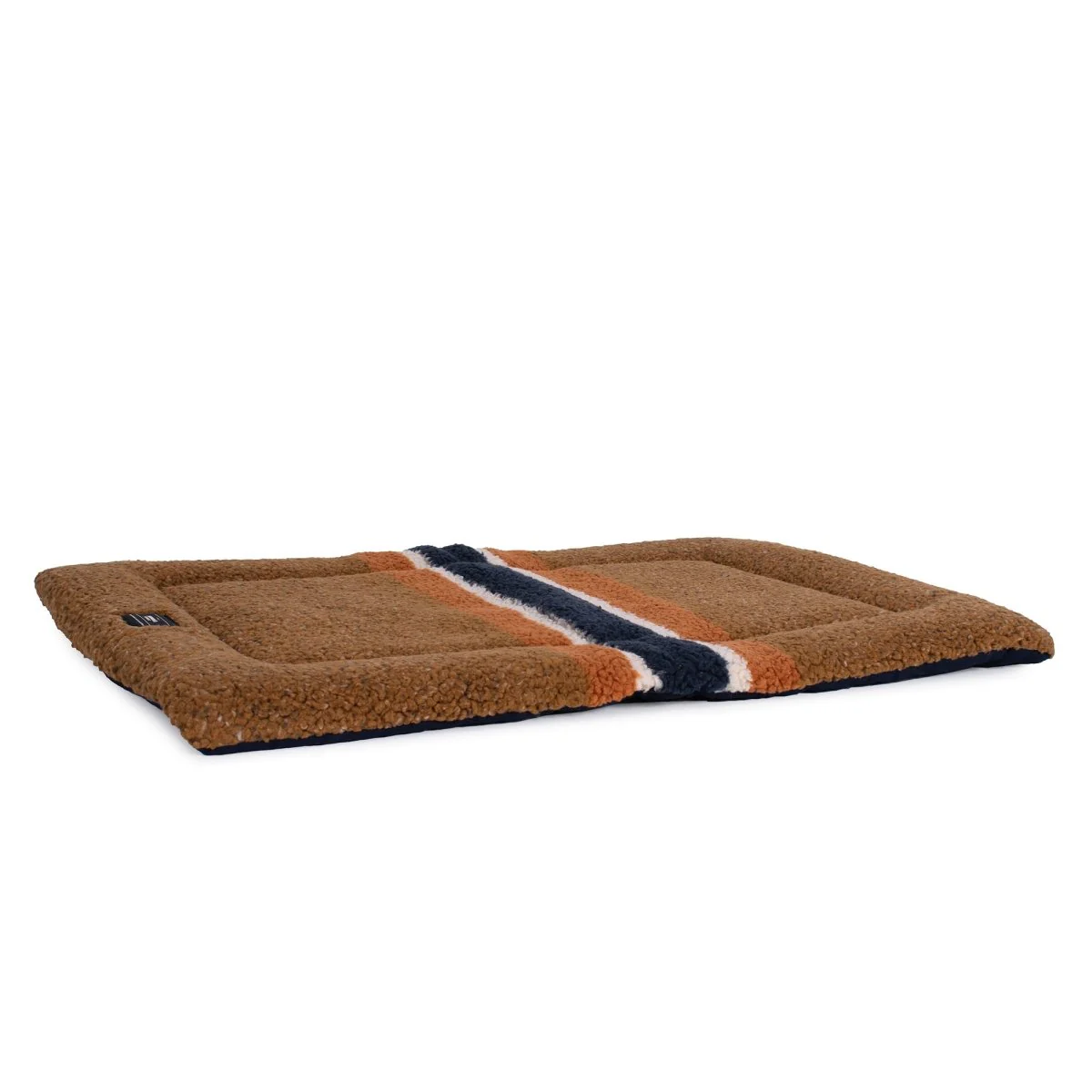 Shinola Brand Stripe Comfort Cushion Berber Dog Bed Rust - Image 5