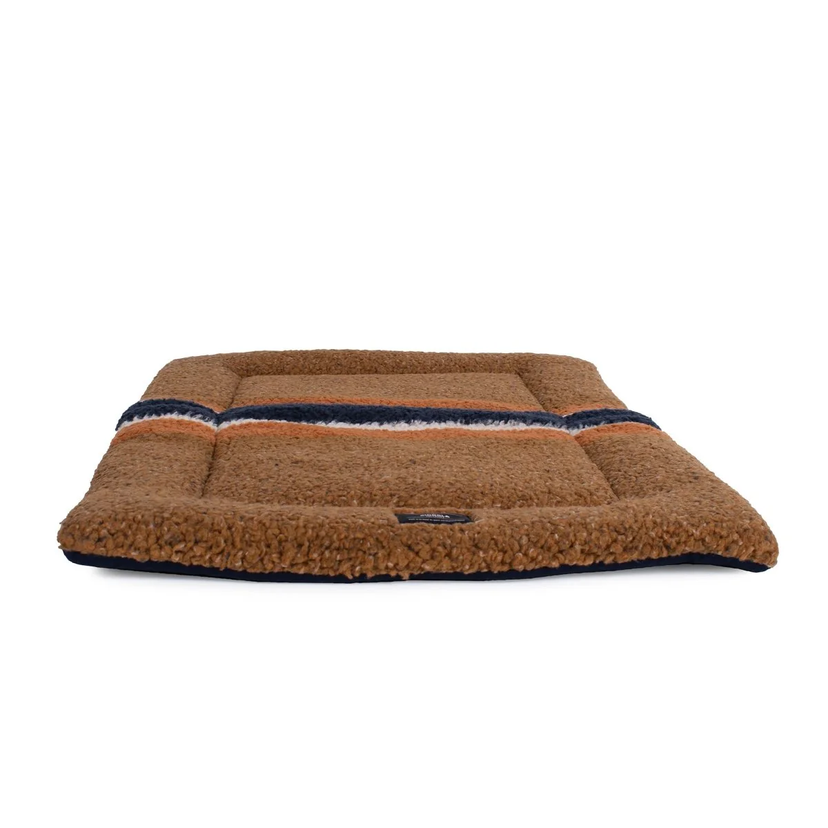 Shinola Brand Stripe Comfort Cushion Berber Dog Bed Rust - Image 6