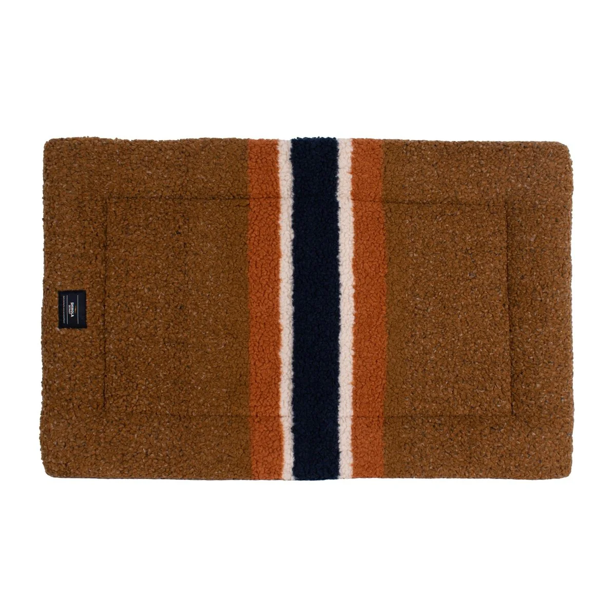 Shinola Brand Stripe Comfort Cushion Berber Dog Bed Rust - Image 7