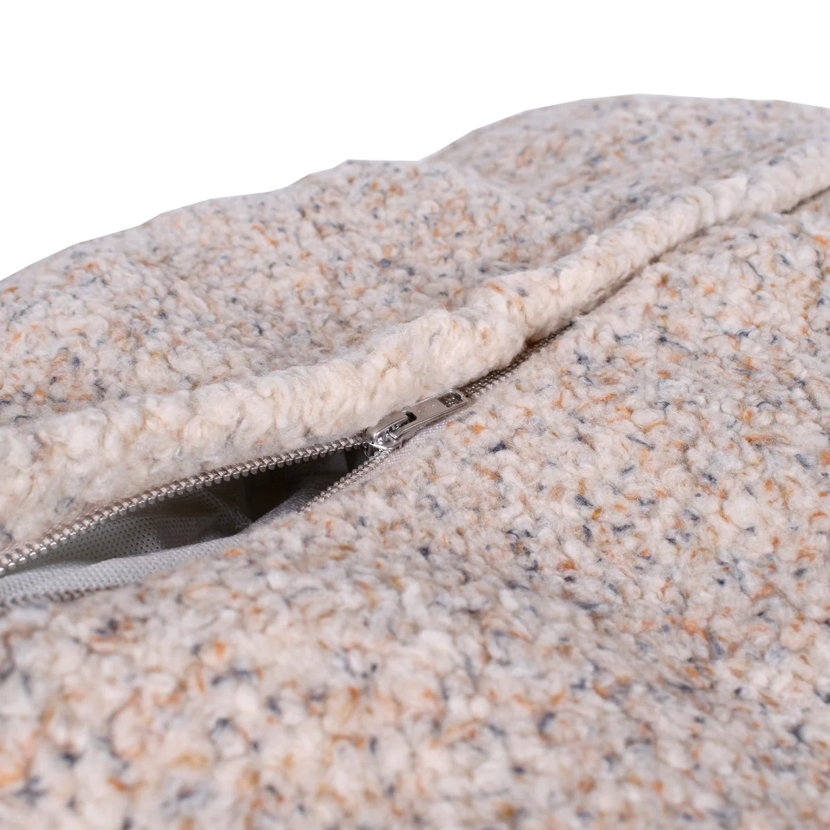Shinola Brand Stripe Kuddle Berber Dog Bed Oatmeal - Image 10